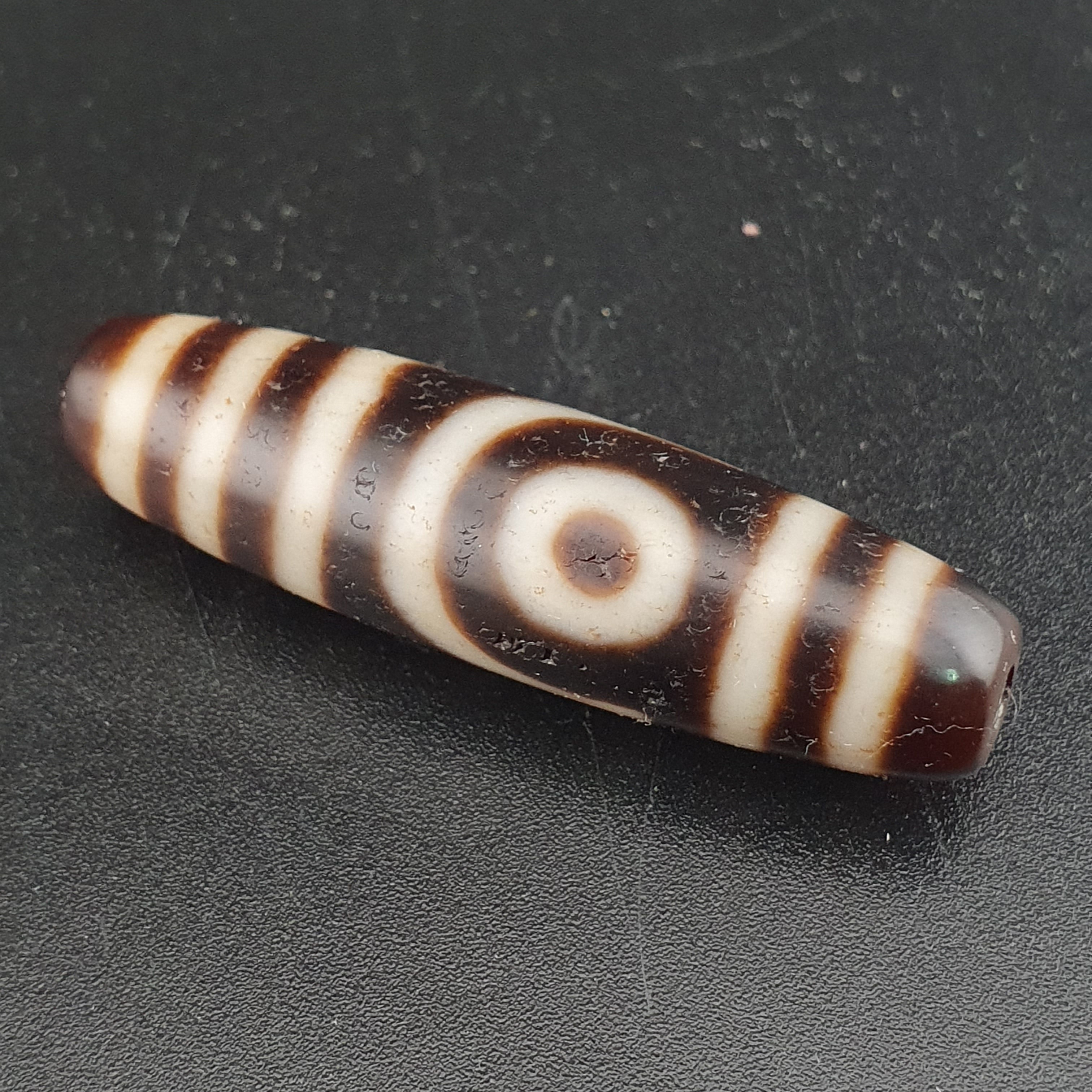 Antique 2 Eyes Himalayan Tibetan Agate Dzi Beads Amulet Pendant