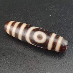 Antique 2 Eyes Himalayan Tibetan Agate Dzi Beads Amulet Pendant