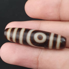 Antique 2 Eyes Himalayan Tibetan Agate Dzi Beads Amulet Pendant