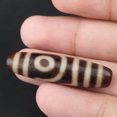 Antique 2 Eyes Himalayan Tibetan Agate Dzi Beads Amulet Pendant