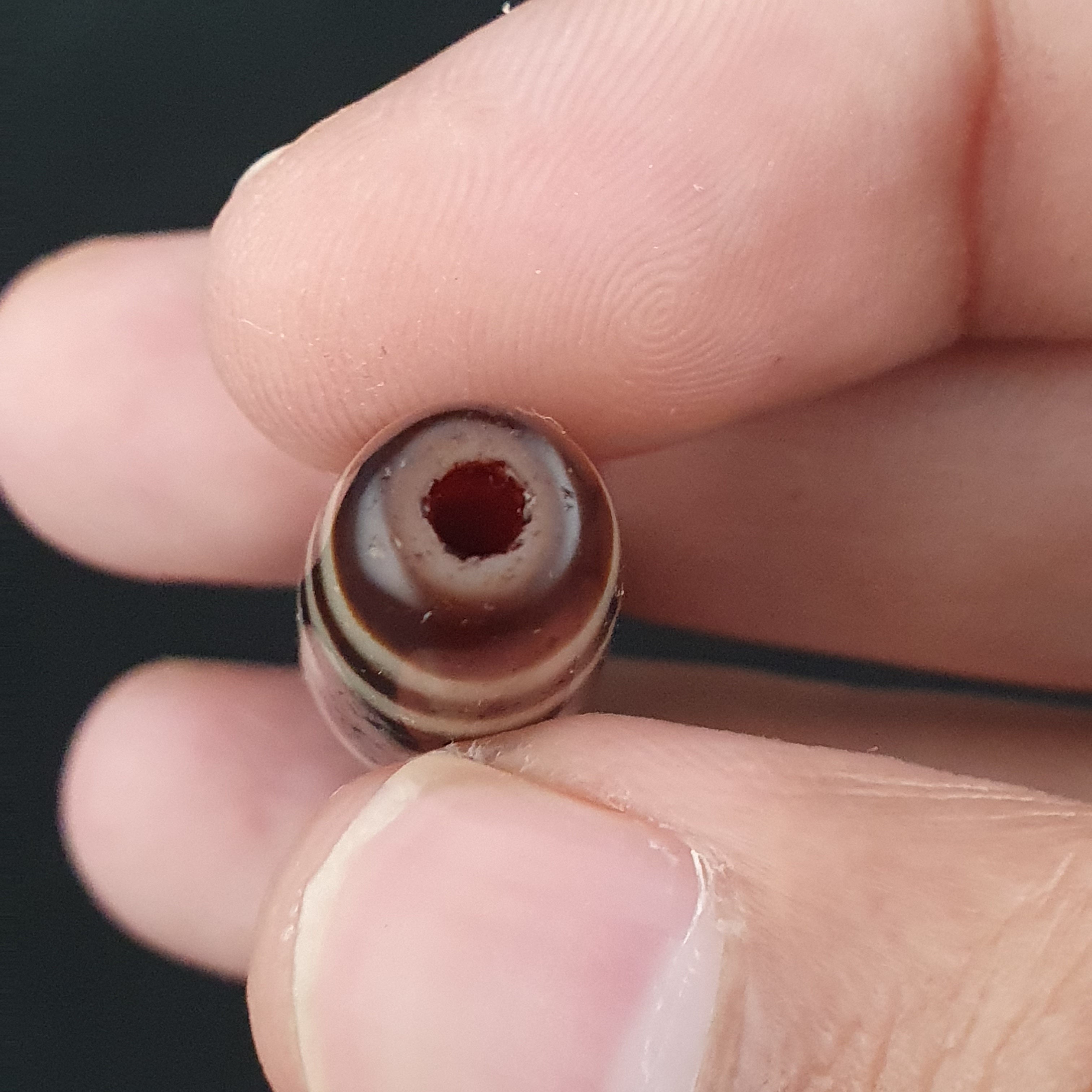 Antique 2 Eyes Himalayan Tibetan Agate Dzi Beads Amulet Pendant