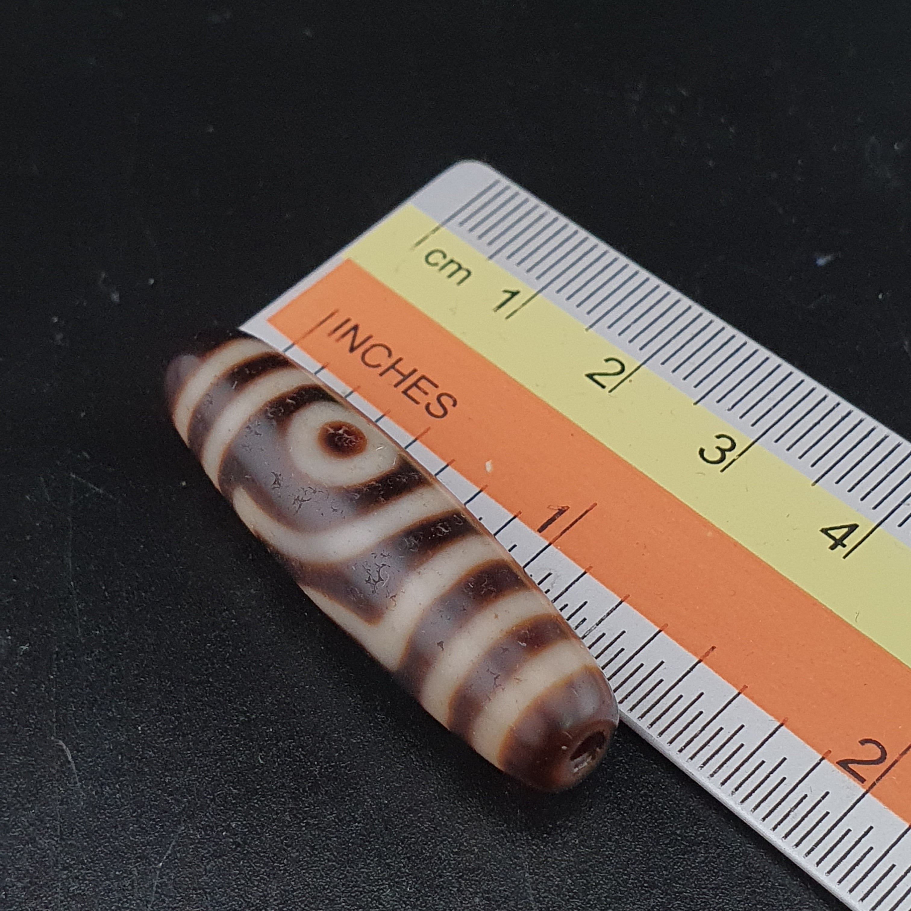 Antique 2 Eyes Himalayan Tibetan Agate Dzi Beads Amulet Pendant