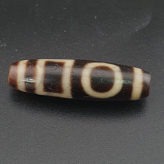 Antique Circle & Square Himalayan Tibetan Agate Dzi Bead Amulet