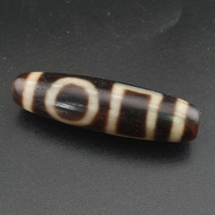 Antique Circle & Square Himalayan Tibetan Agate Dzi Bead Amulet