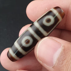 Antique 4 Eyes Himalayan Tibetan Agate Dzi Bead Amulet