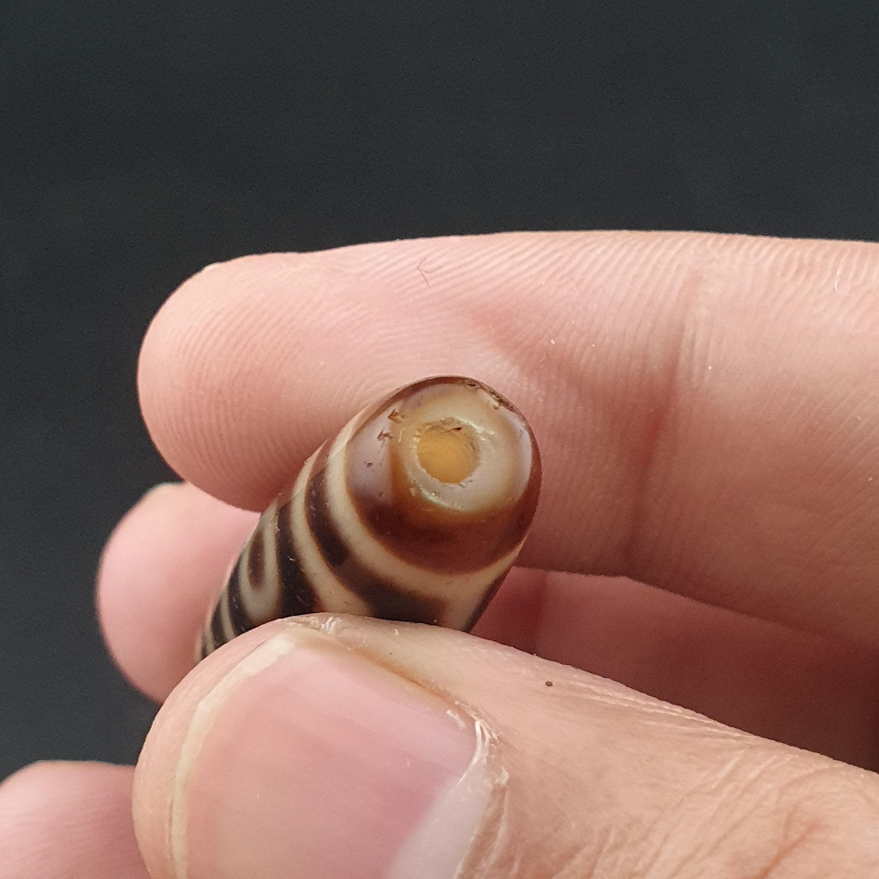 Antique Himalayan Tibetan 4 Eyes Agate Dzi Bead Amulet