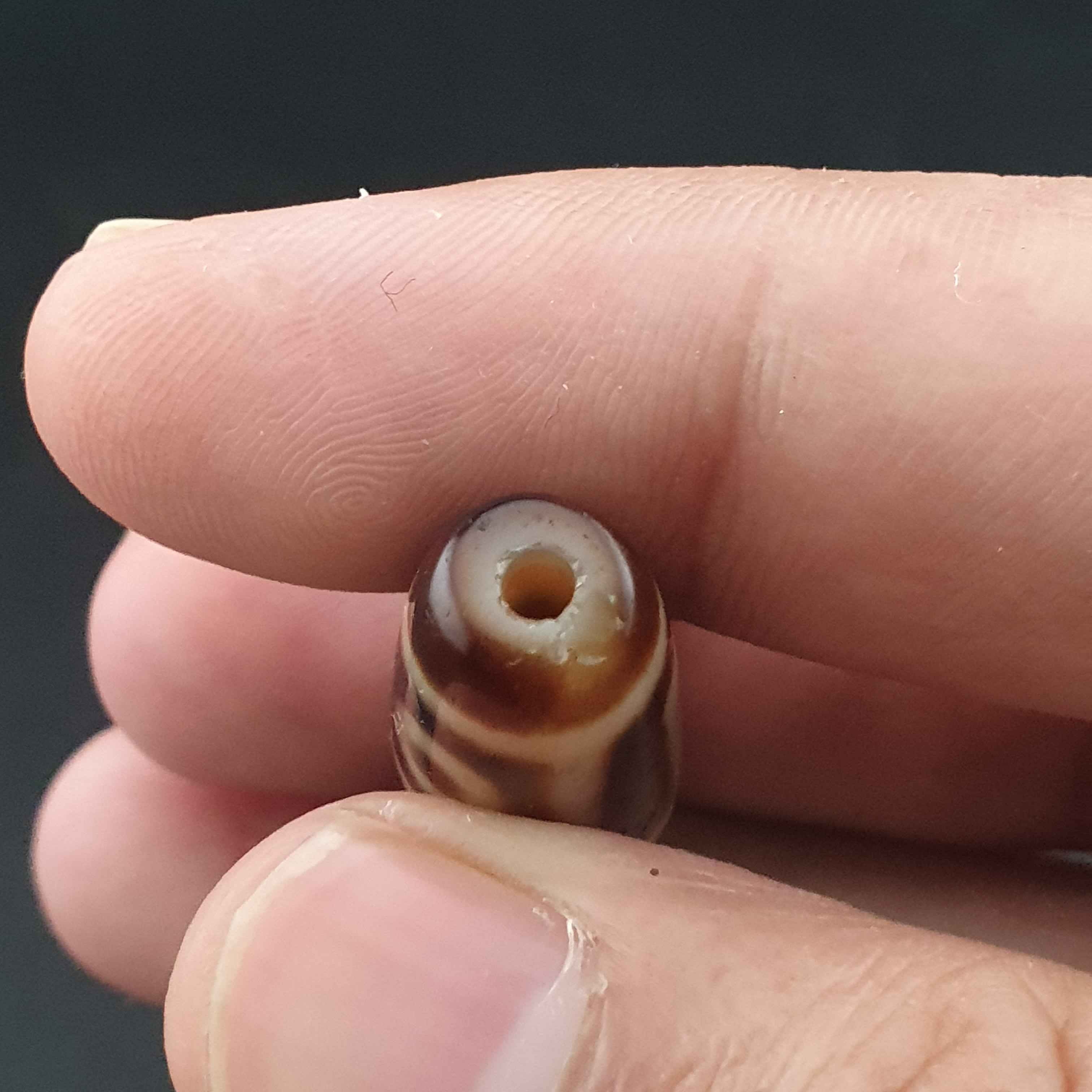 Antique Himalayan Tibetan 4 Eyes Agate Dzi Bead Amulet