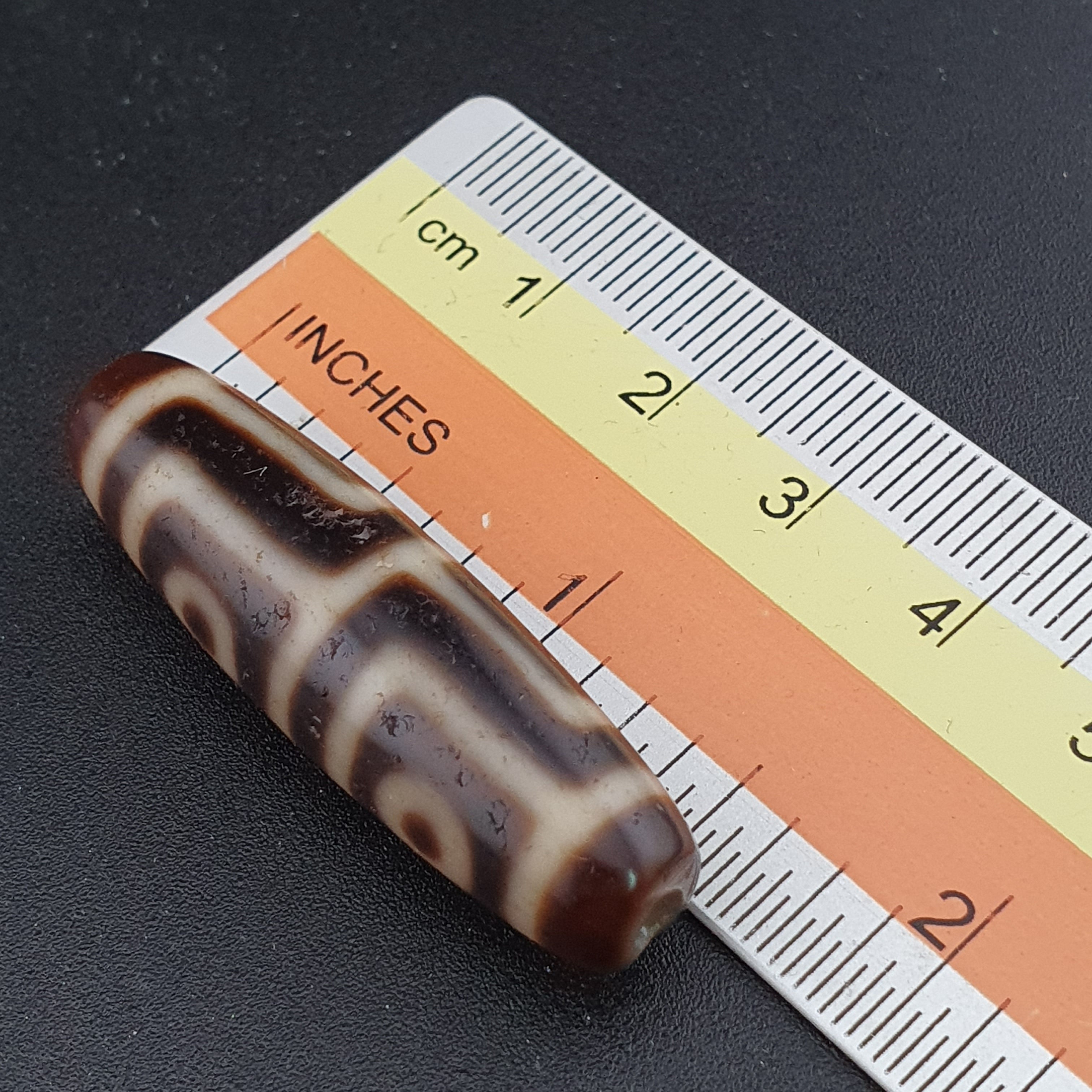 Antique Himalayan Tibetan 4 Eyes Agate Dzi Bead Amulet