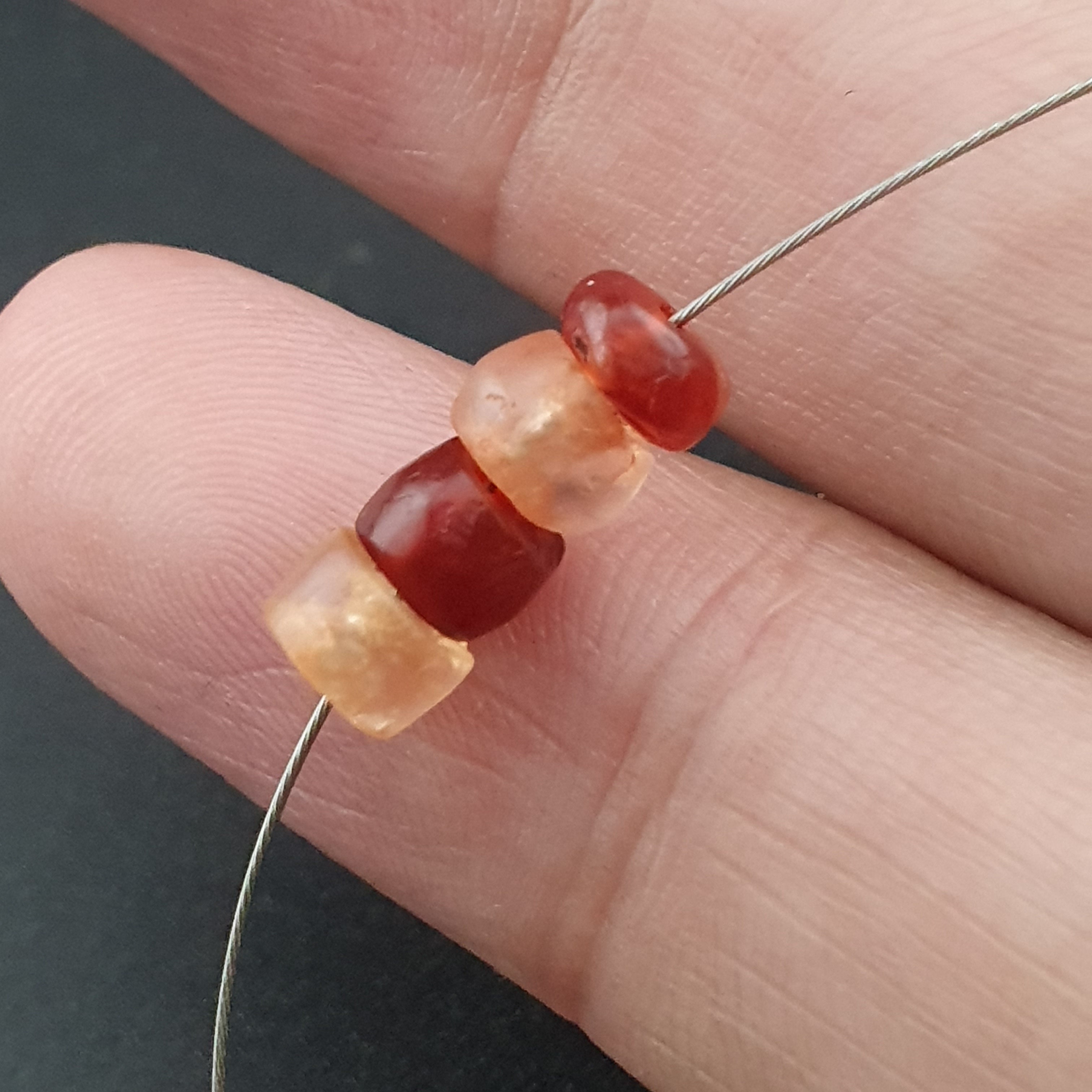 Rare Ancient Carnelian & Suleimani Agate Bead Collection – 14 Pieces