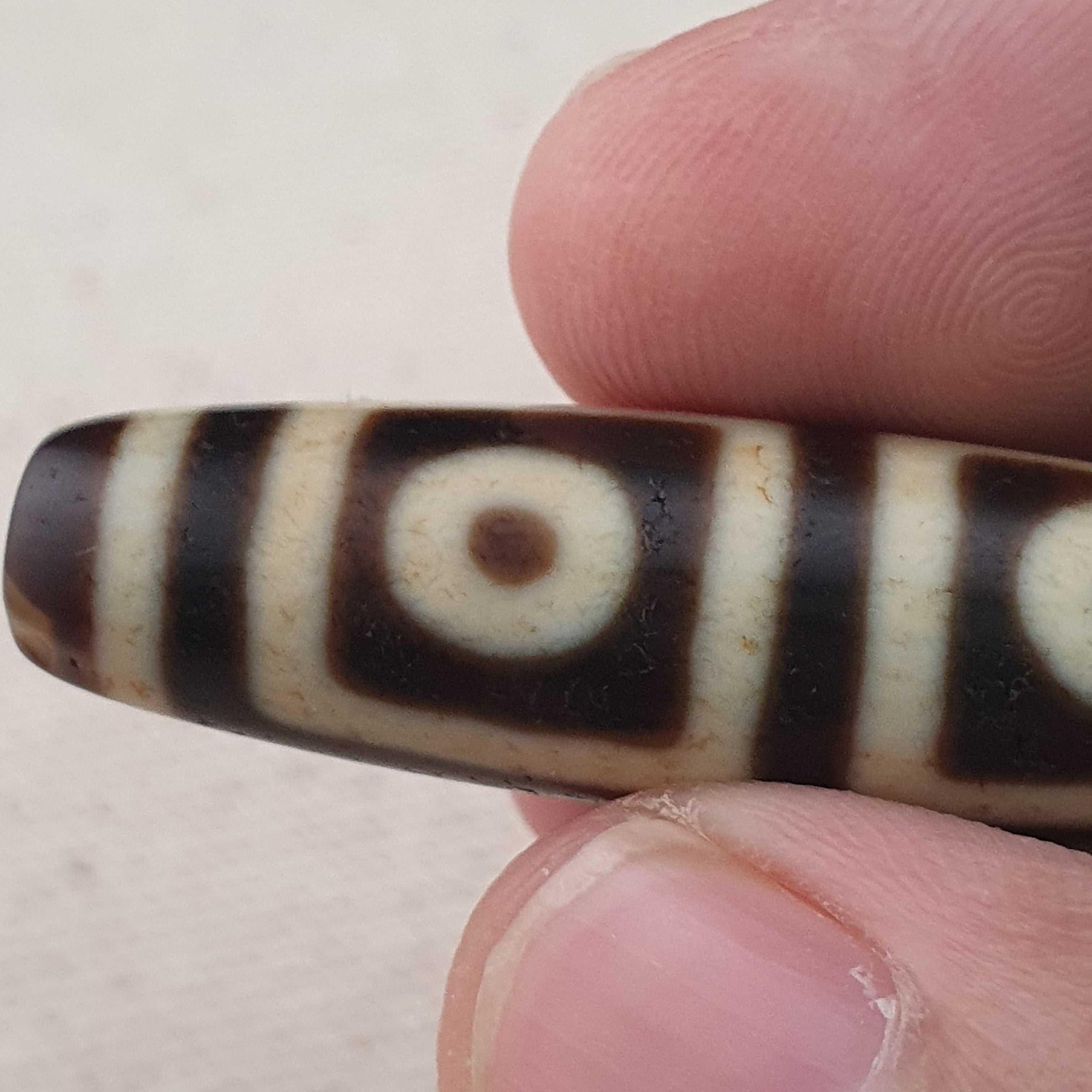 Rare Antique Himalayan Tibetan 4 Eyes Agate Dzi Bead Amulet