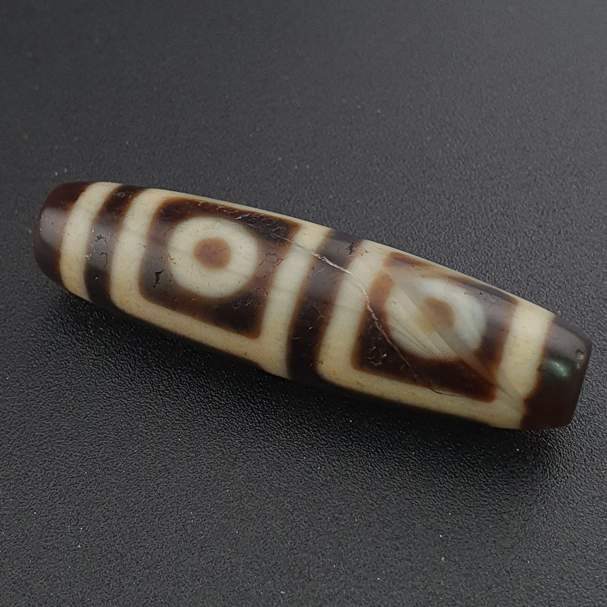 Rare Antique Himalayan Tibetan 4 Eyes Agate Dzi Bead Amulet