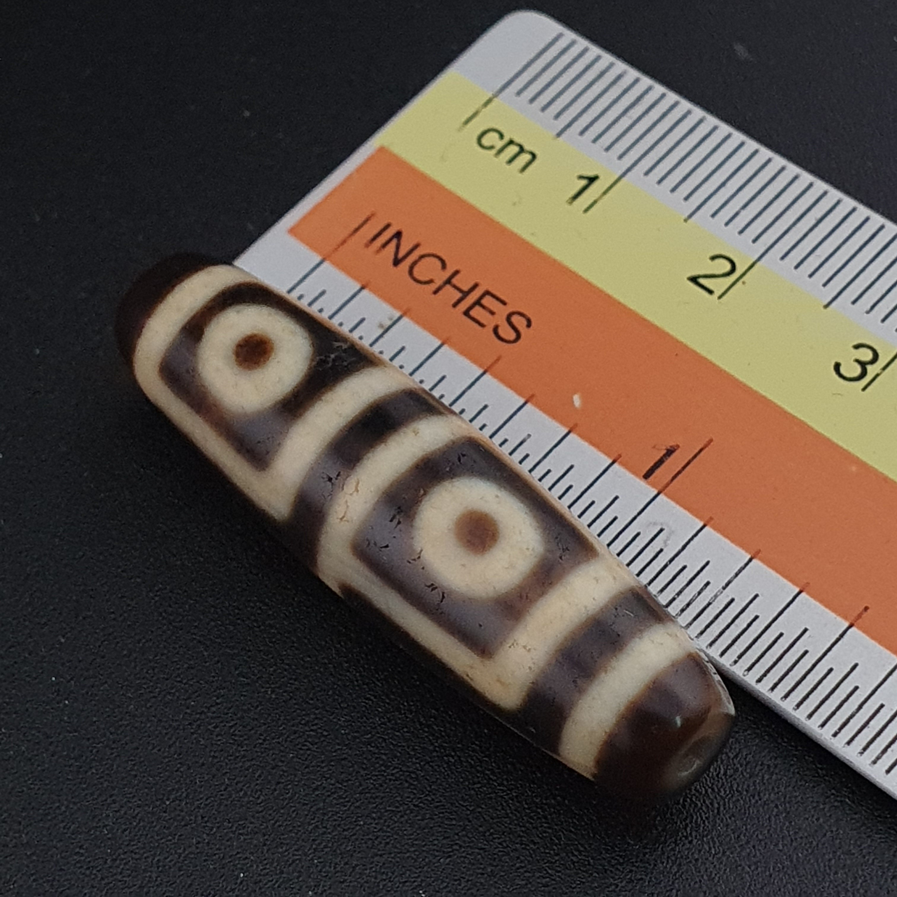 Rare Antique Himalayan Tibetan 4 Eyes Agate Dzi Bead Amulet