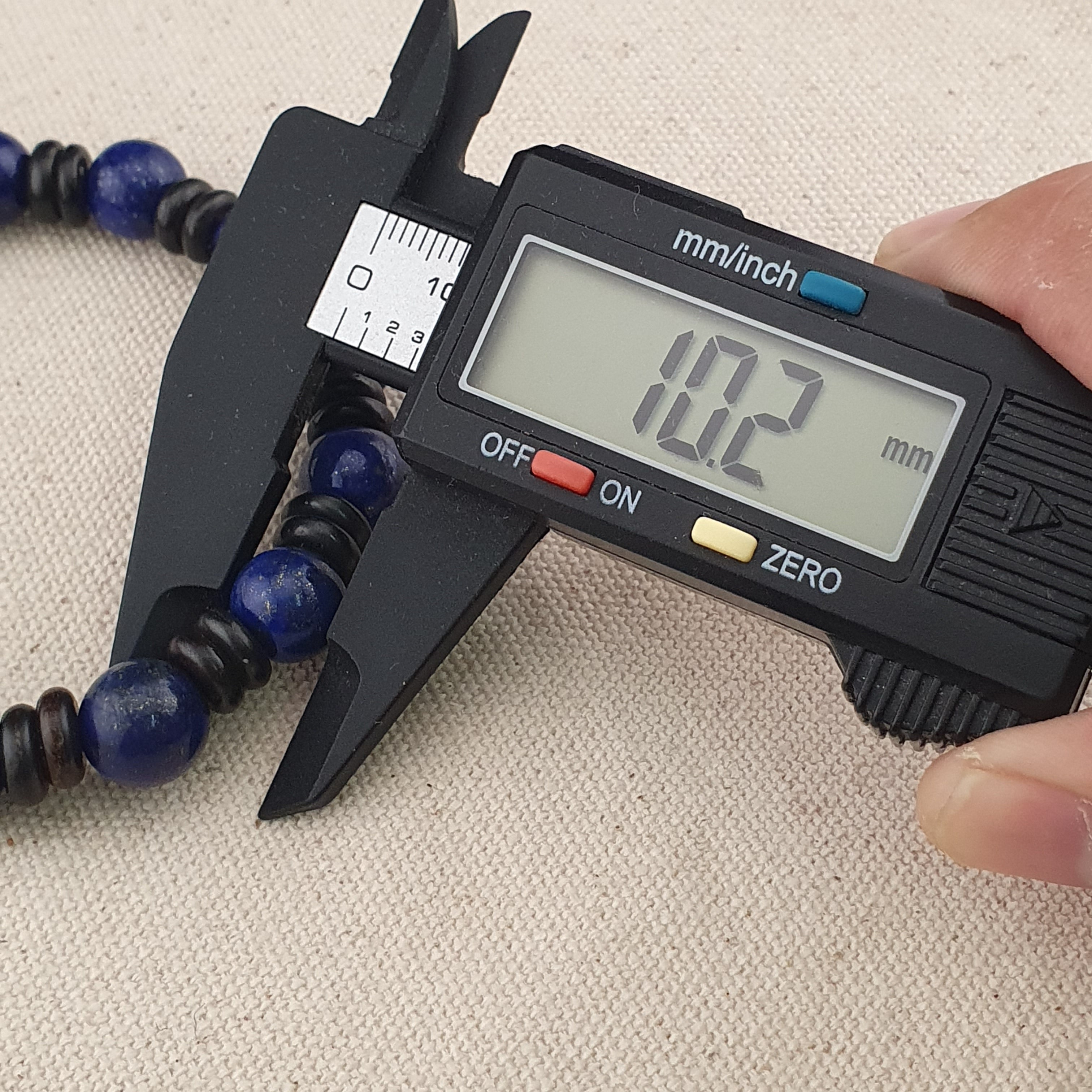 Vintage Himalayan 2 Eyes Agate & LapisLazuli Beads Bracelet