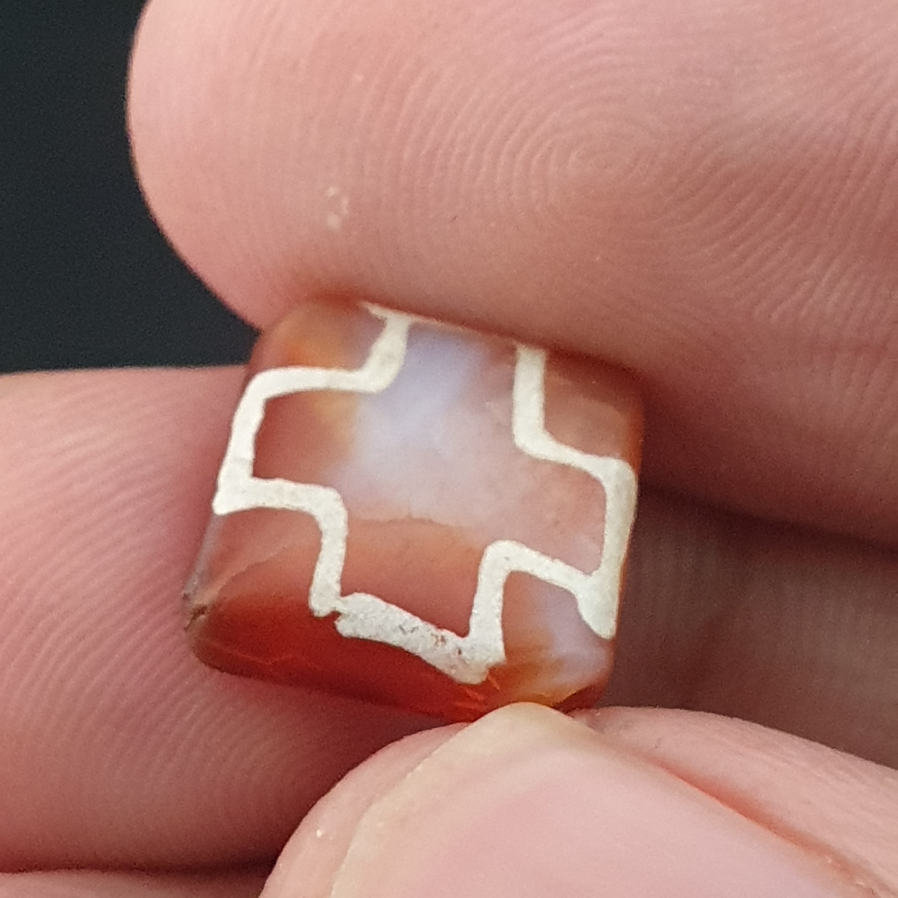 Antique Burmese Pumtek Pyu & Carnelian Beads Lot Of 3