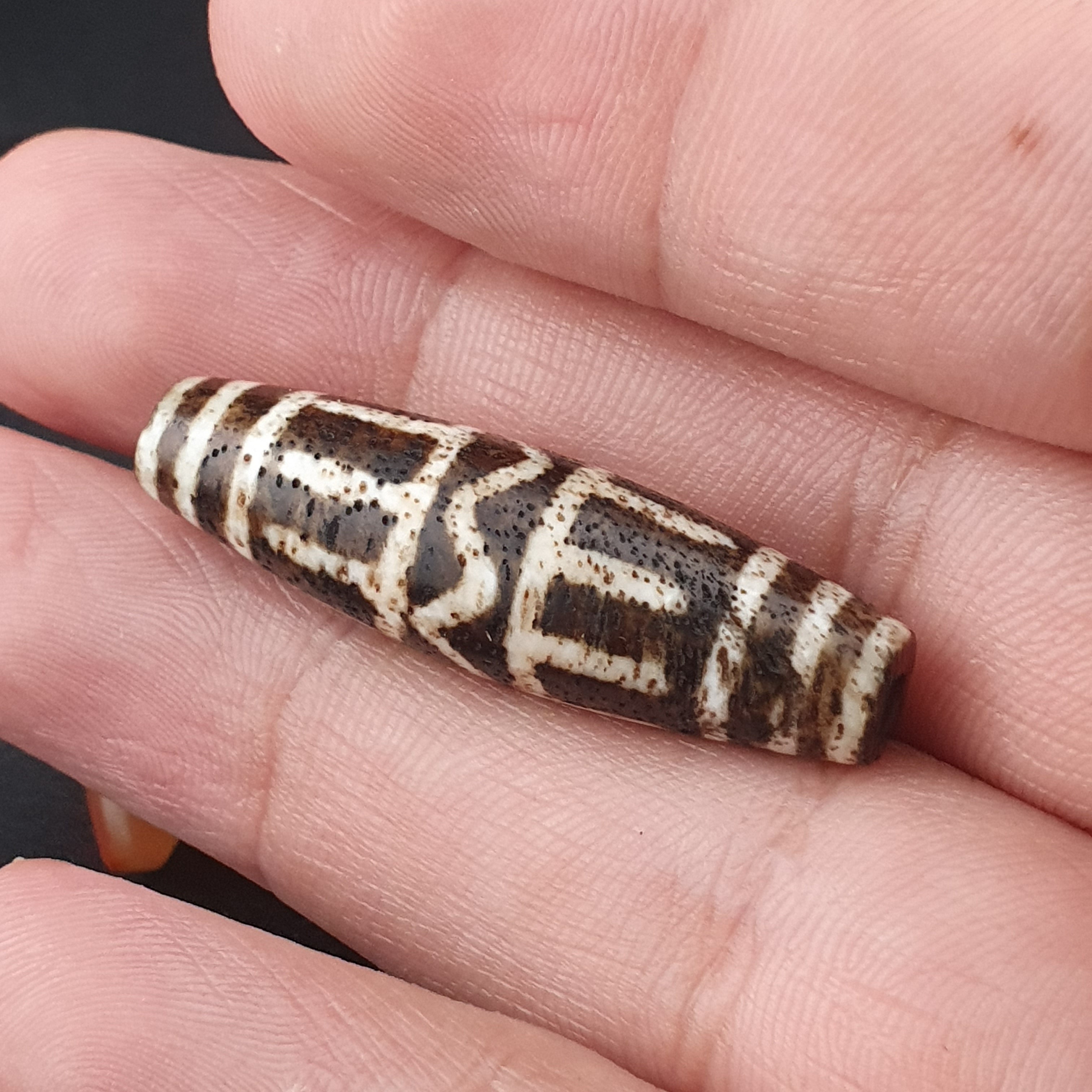 Antique Burmese Pumtek Pyu & Carnelian Beads Lot Of 3