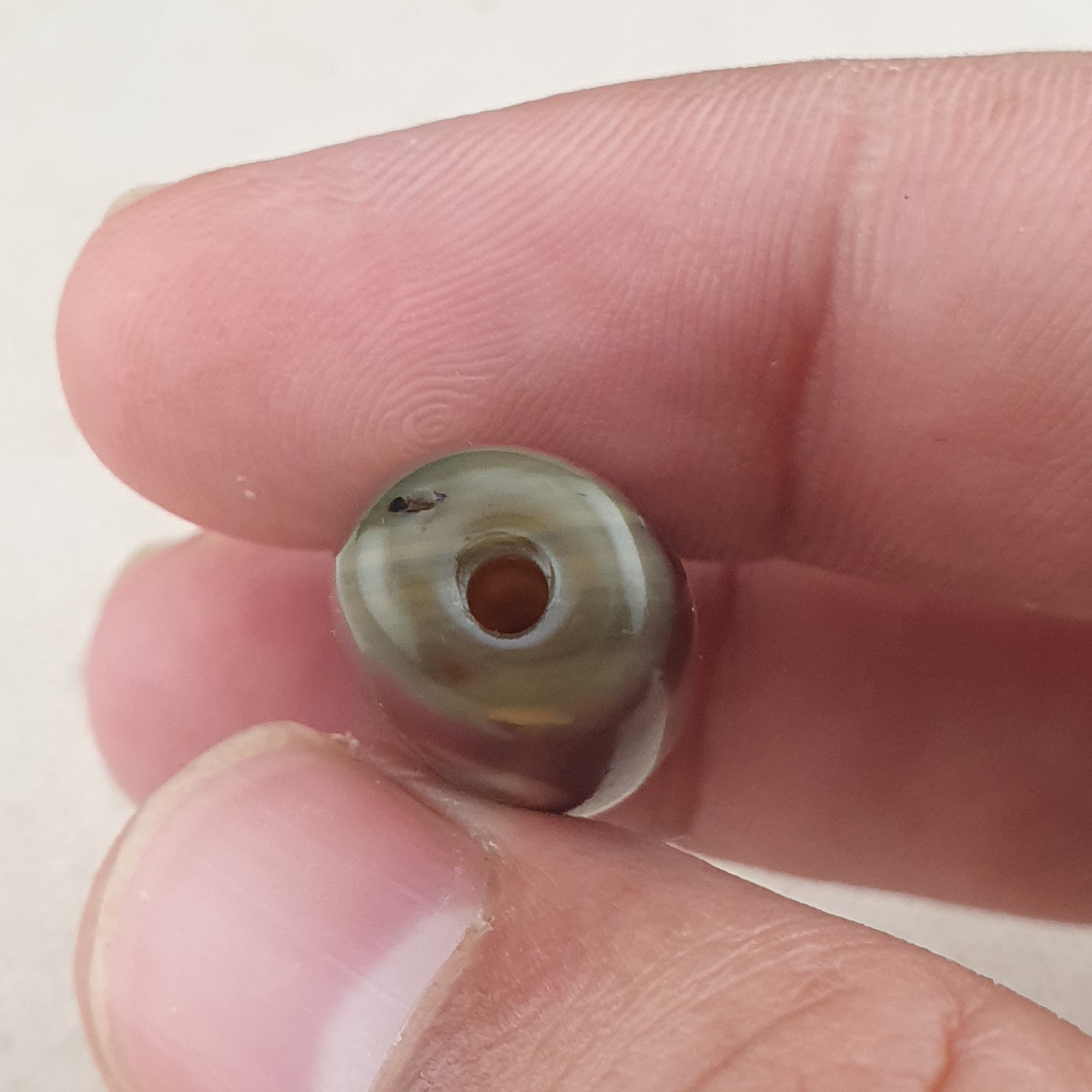 Vintage 2 Eyes Himalayan Tibetan Agate Dzi bead Amulet Lot of 3