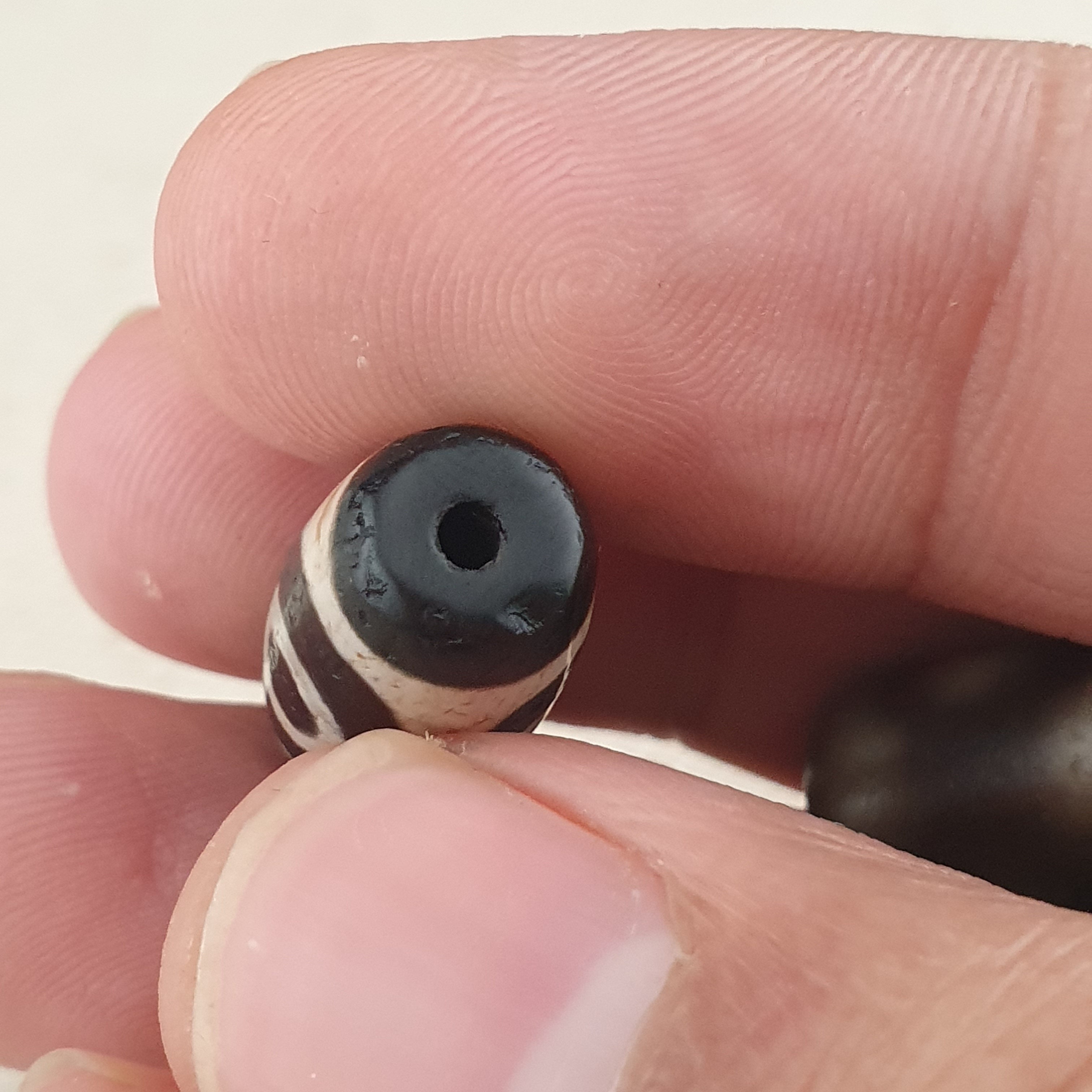 Vintage 2 Eyes Himalayan Tibetan Agate Dzi bead Amulet Lot of 3