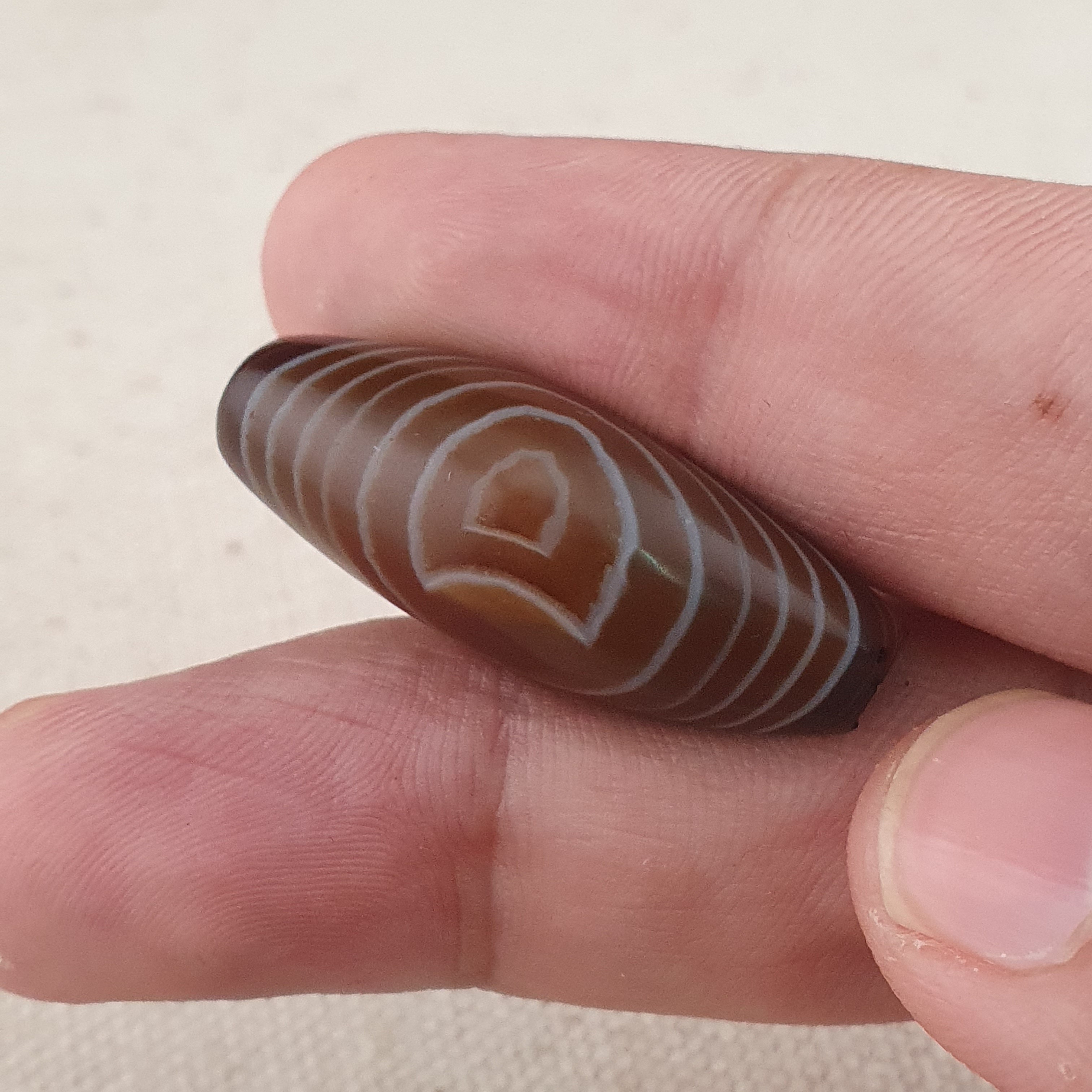 Vintage Natural Eye Suliemani Agate Beads Amulet Lot Of 3