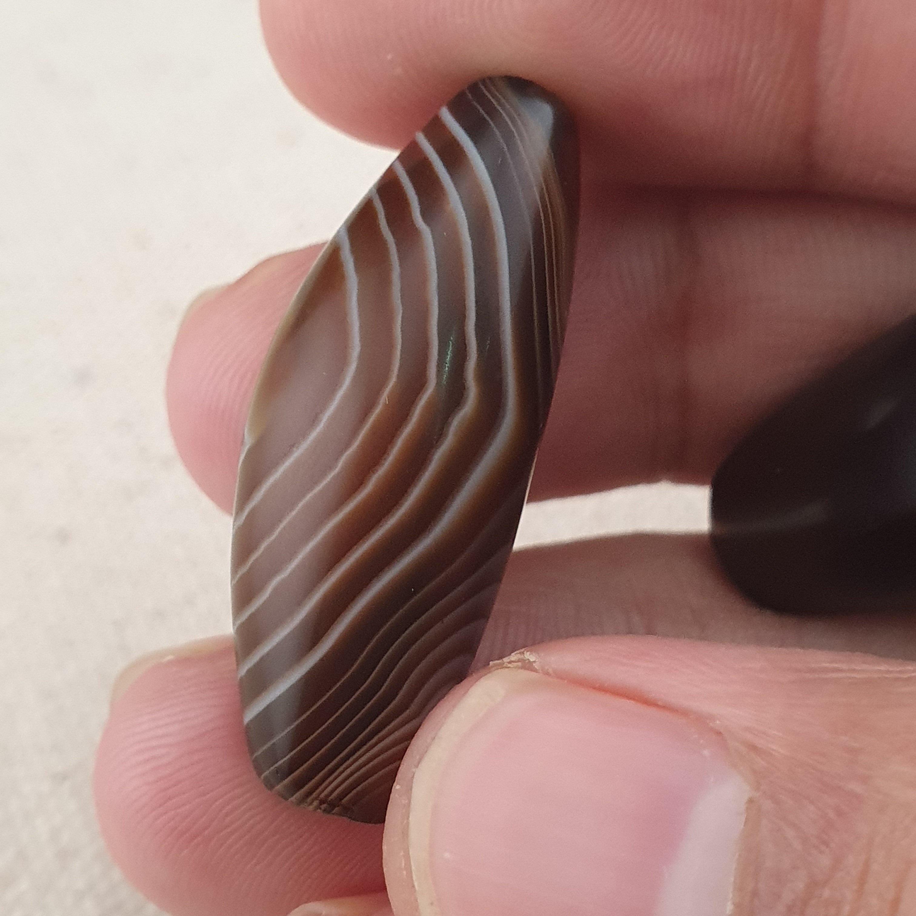 Vintage Natural Eye Suliemani Agate Beads Amulet Lot Of 3