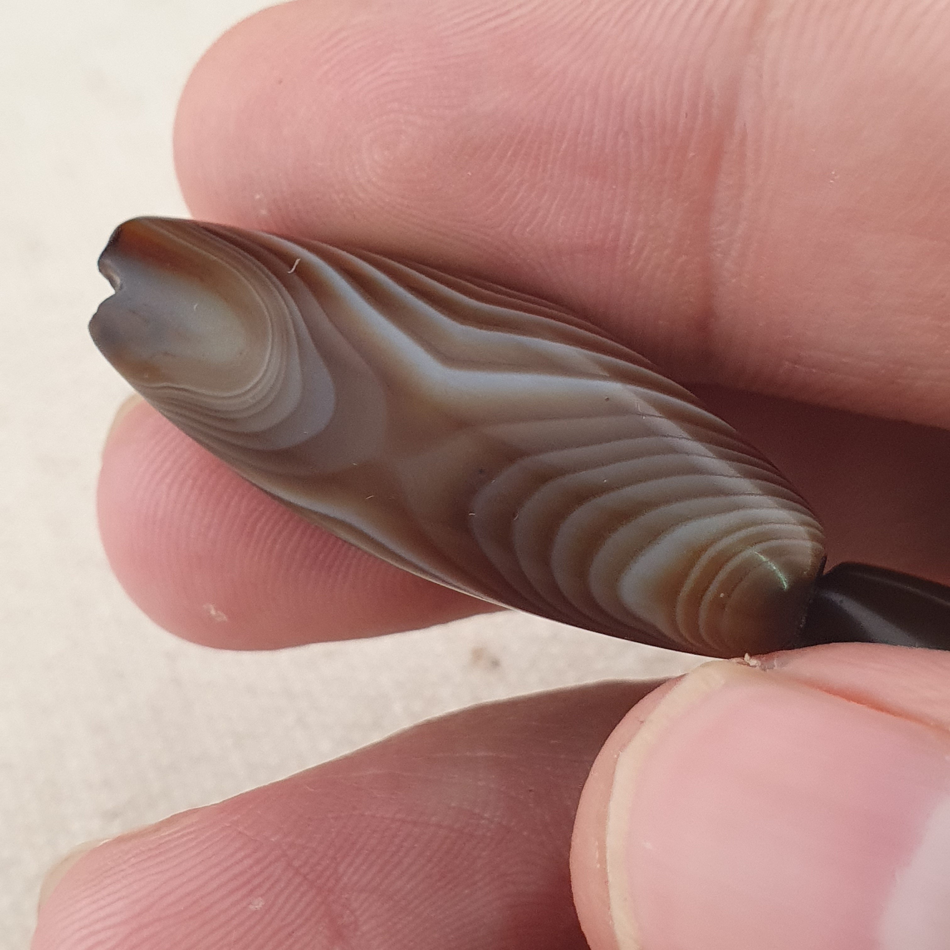 Vintage Natural Eye Suliemani Agate Beads Amulet Lot Of 3