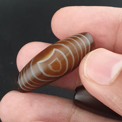 Vintage Natural Eye Suliemani Agate Beads Amulet Lot Of 3