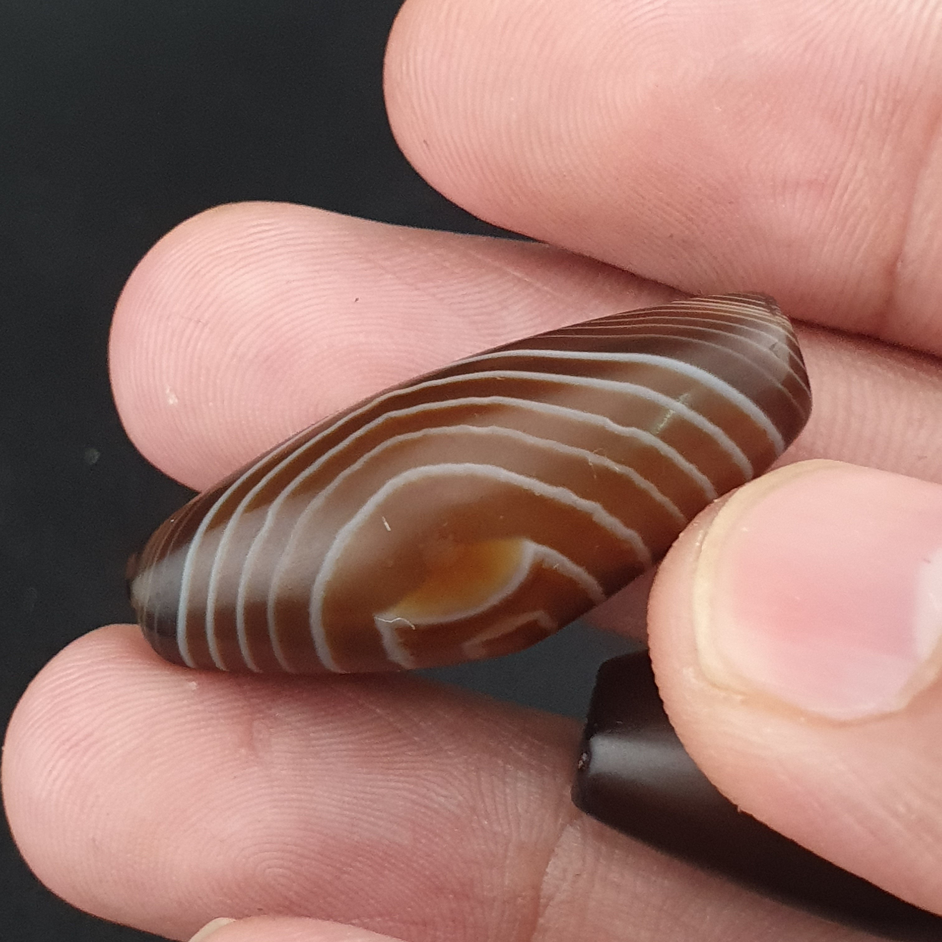 Vintage Natural Eye Suliemani Agate Beads Amulet Lot Of 3