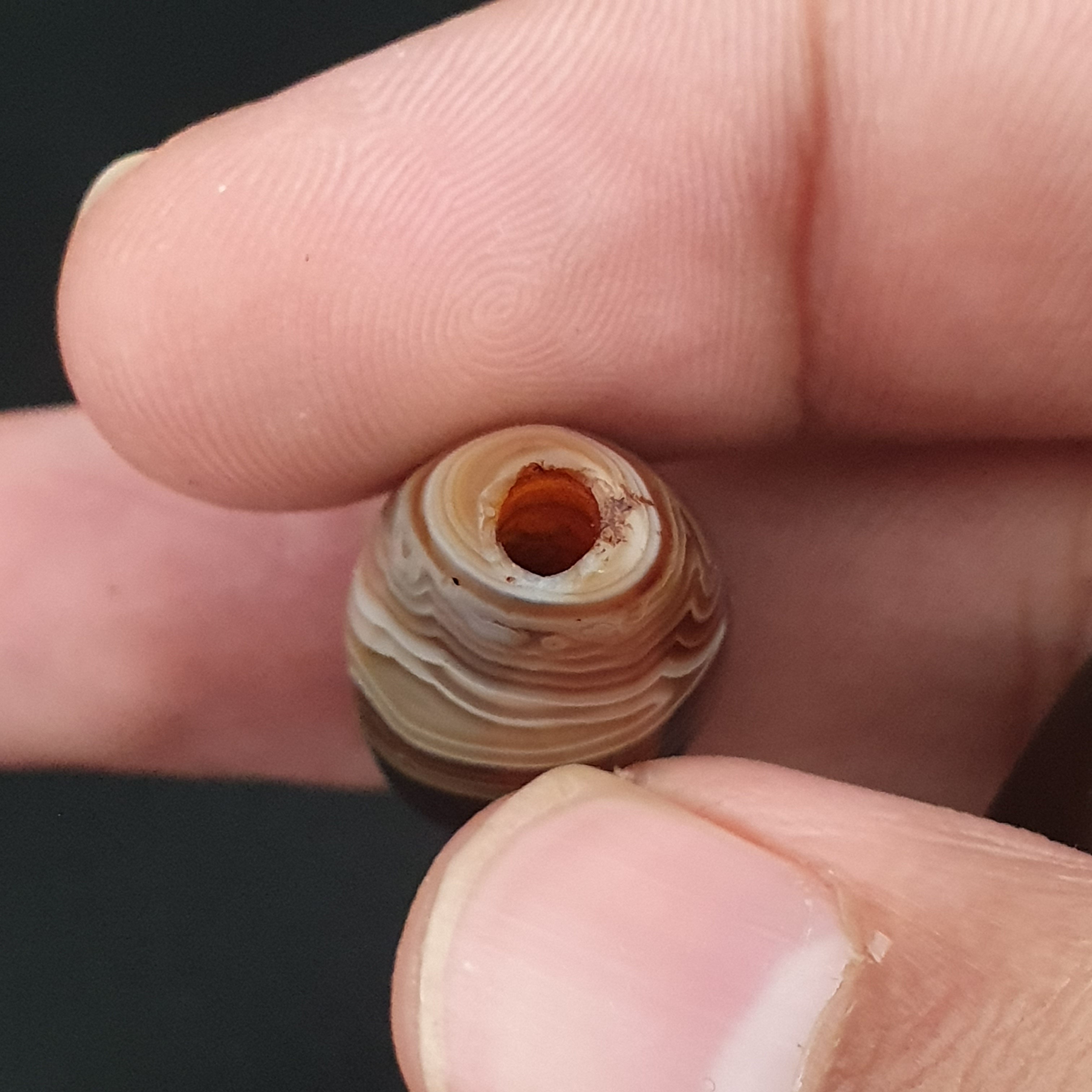 Vintage Natural Eye Suliemani Agate Beads Amulet Lot Of 3