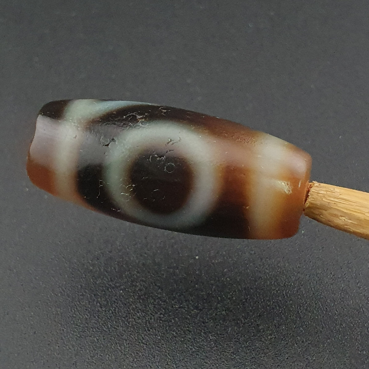 Vintage Himalayan Tibetan 1 Eye Agate Unique Pattern Dzi Bead Amulet