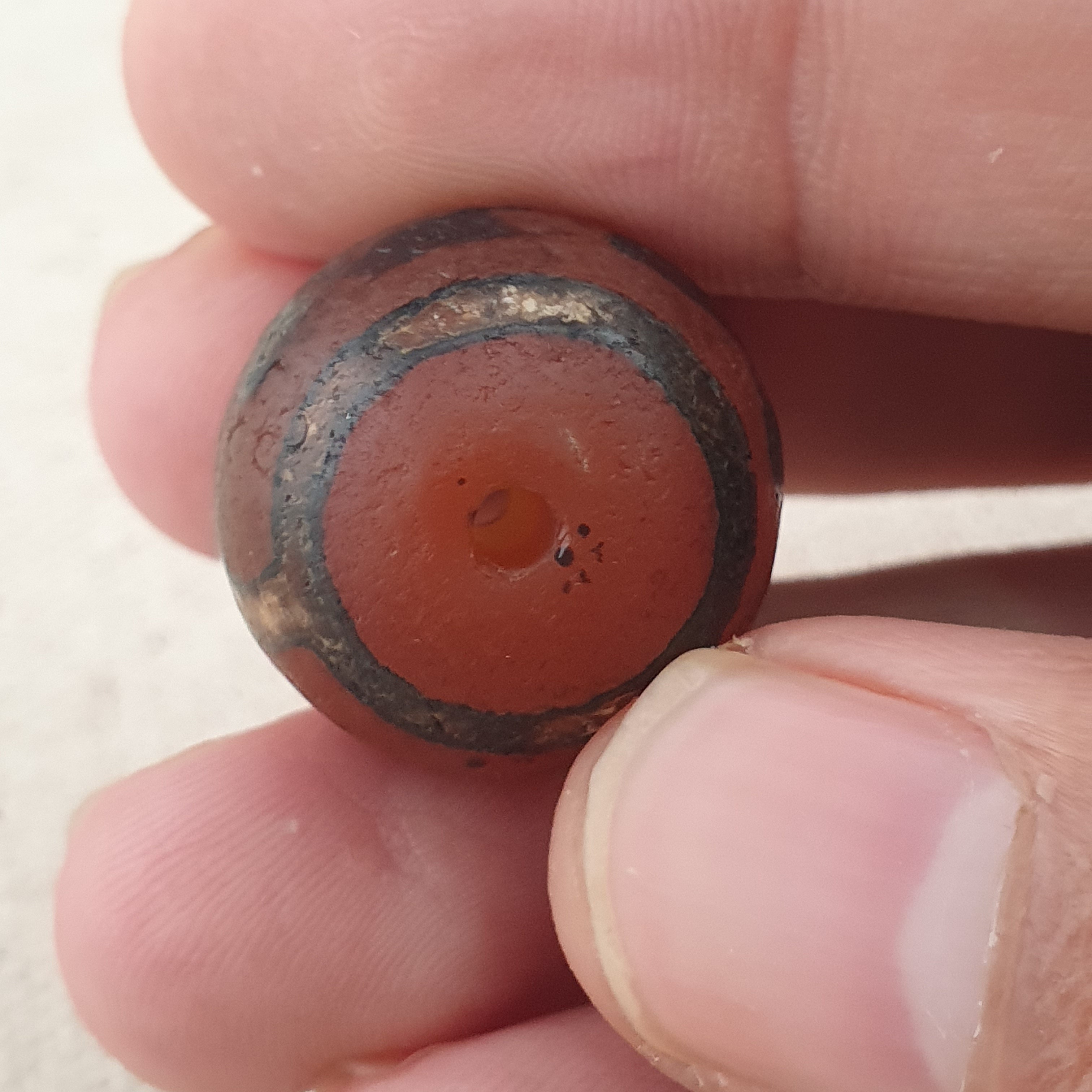 Vintage Etched Carnelian Agate Unique Pattern Beads Amulets