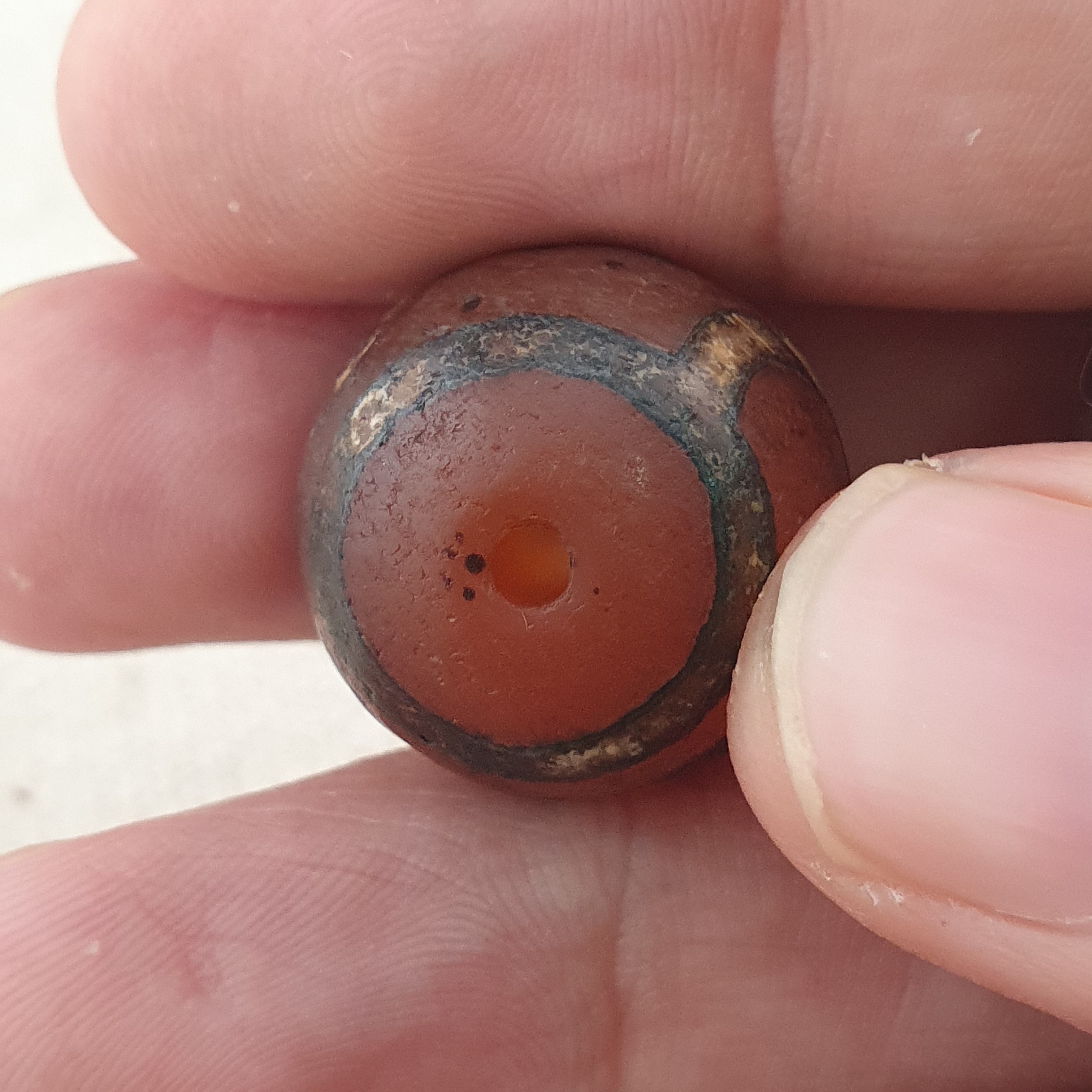 Vintage Etched Carnelian Agate Unique Pattern Beads Amulets