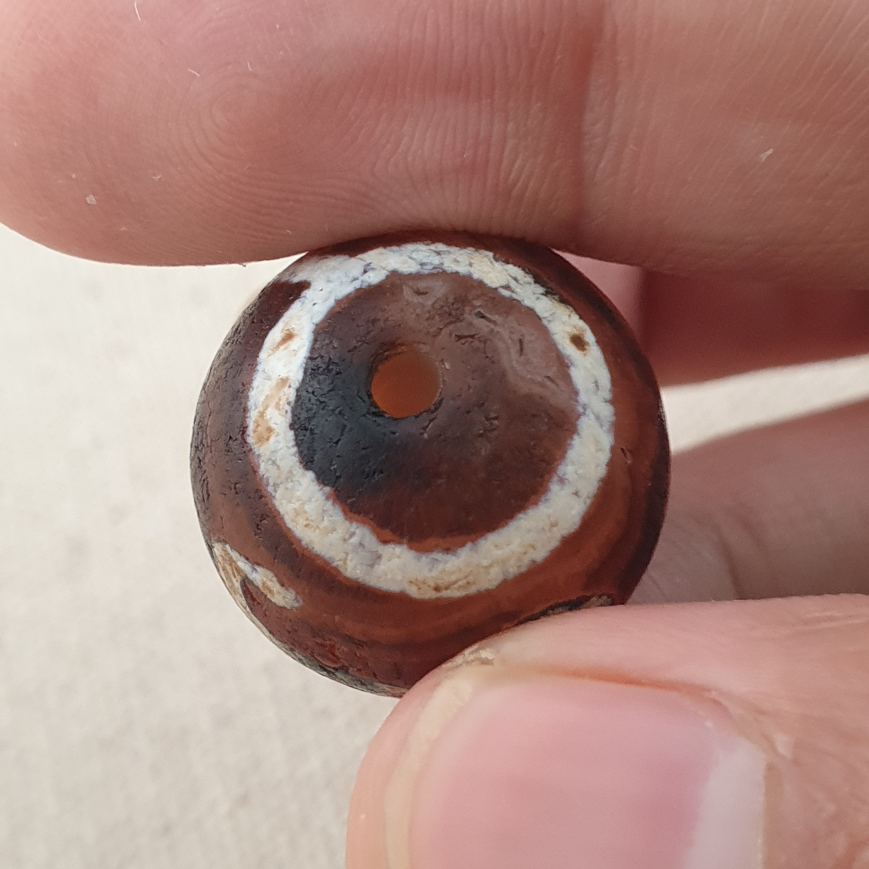 Vintage Etched Carnelian Agate Unique Pattern Beads Amulets