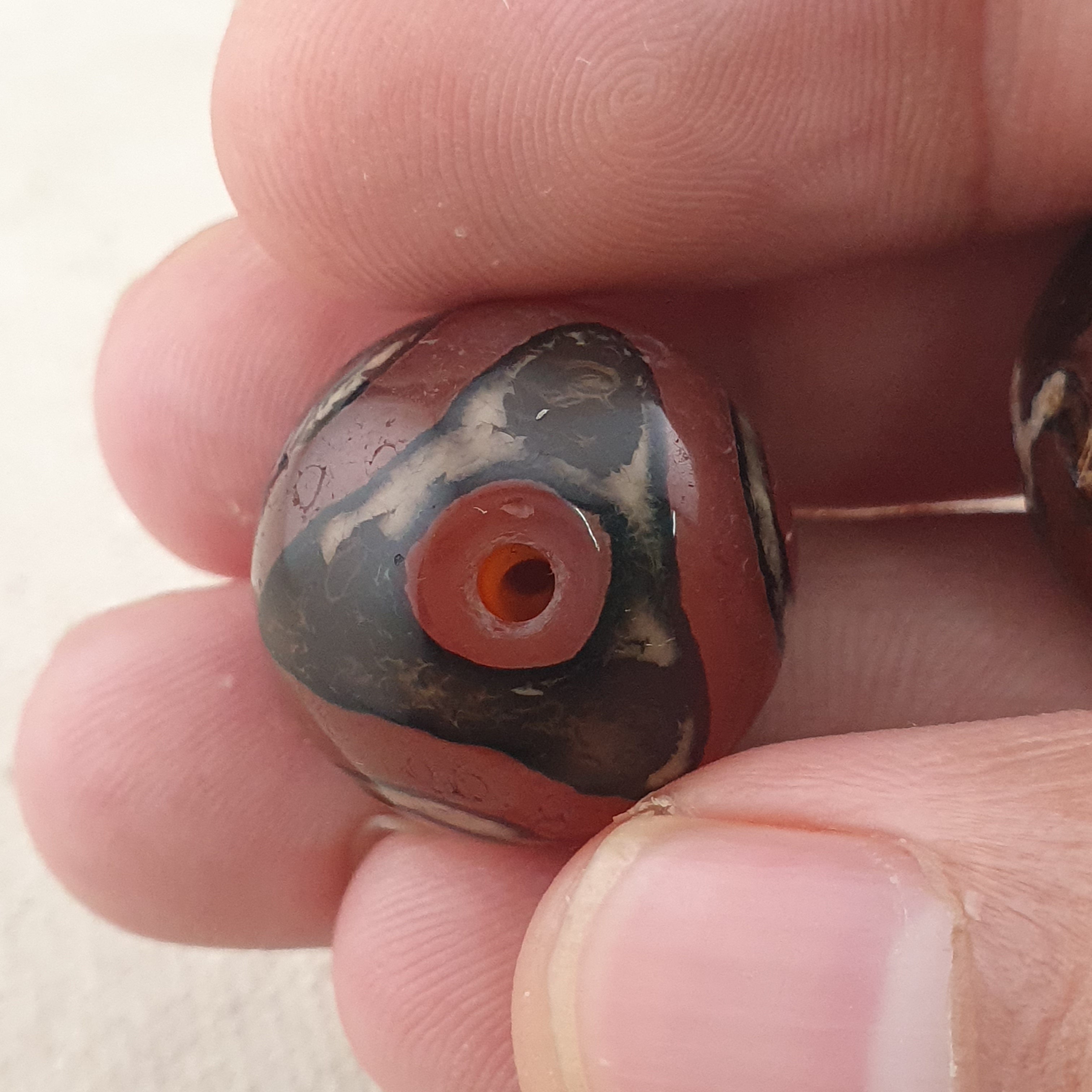 Vintage Etched Carnelian Agate Unique Pattern Beads Amulets