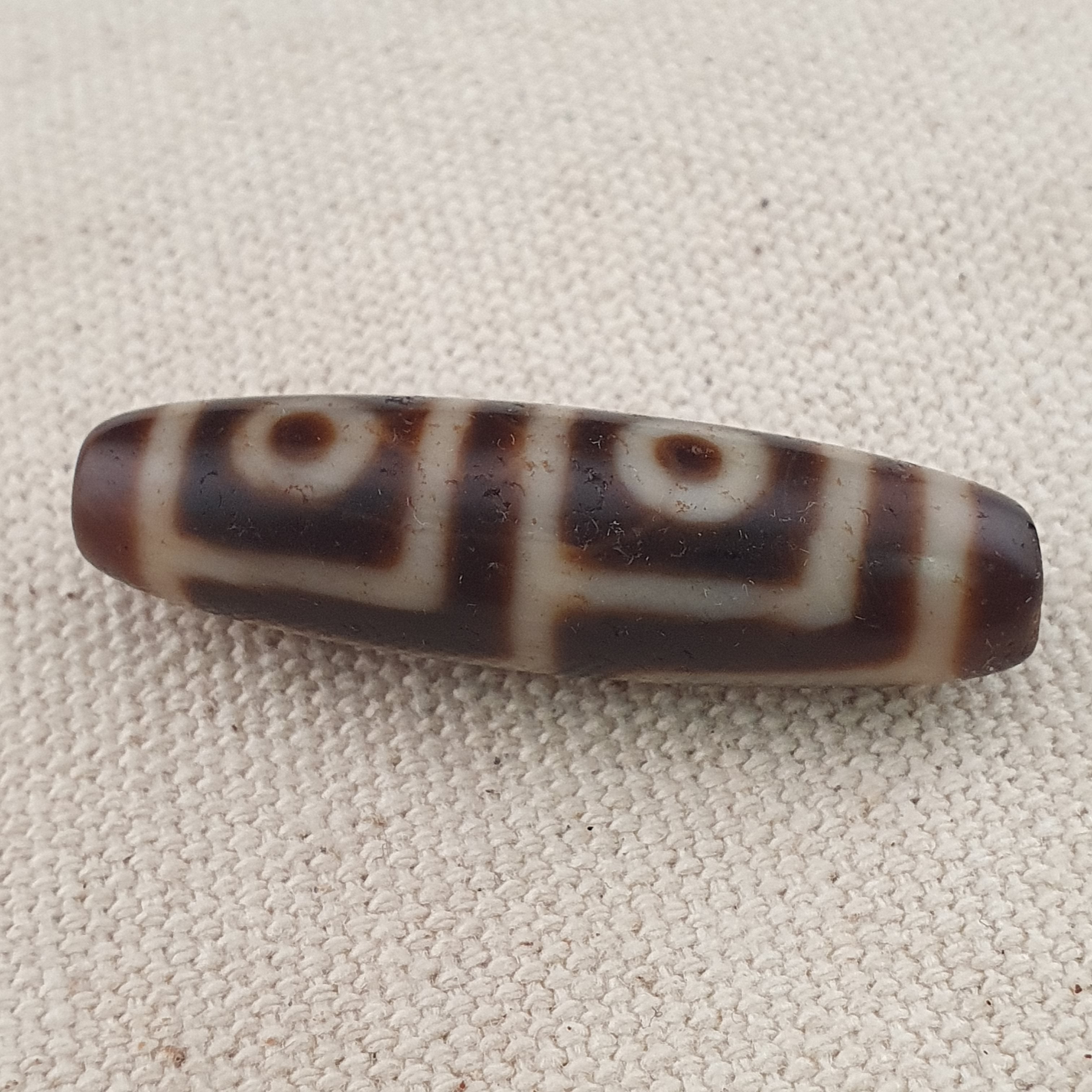 Anitque Himalayan Tibetan 4 Eyes Agate Dzi Bead Amulet