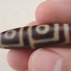 Anitque Himalayan Tibetan 4 Eyes Agate Dzi Bead Amulet