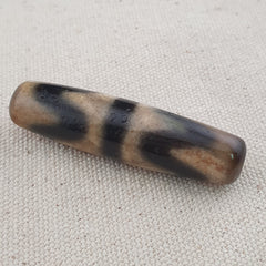 Vintage Himalayan Tibetan Agate ZigZag & Stripe Pattern Agate Dzi Bead Amulet