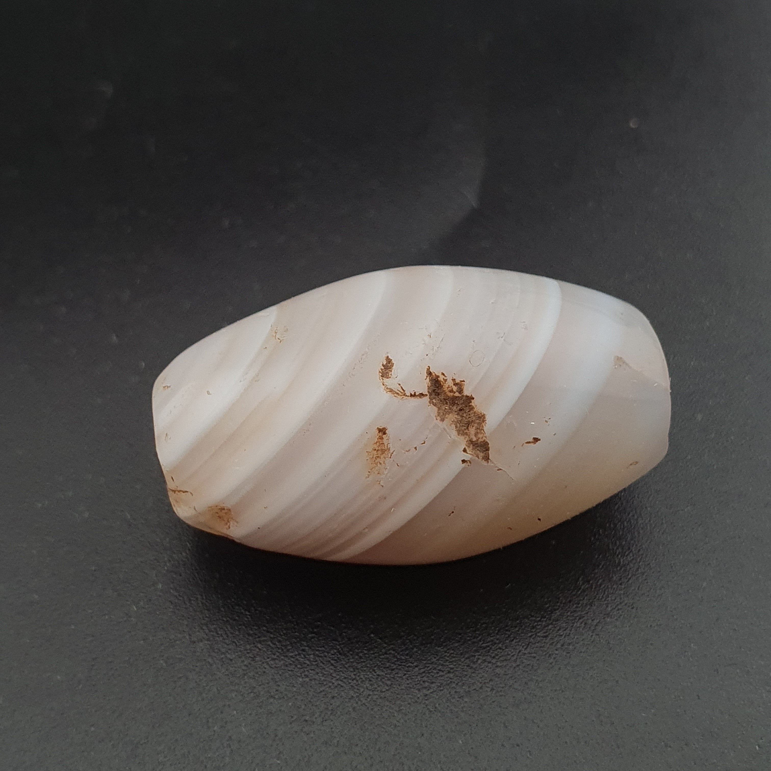 Ancient White Suliemani Agate Bead Amulet