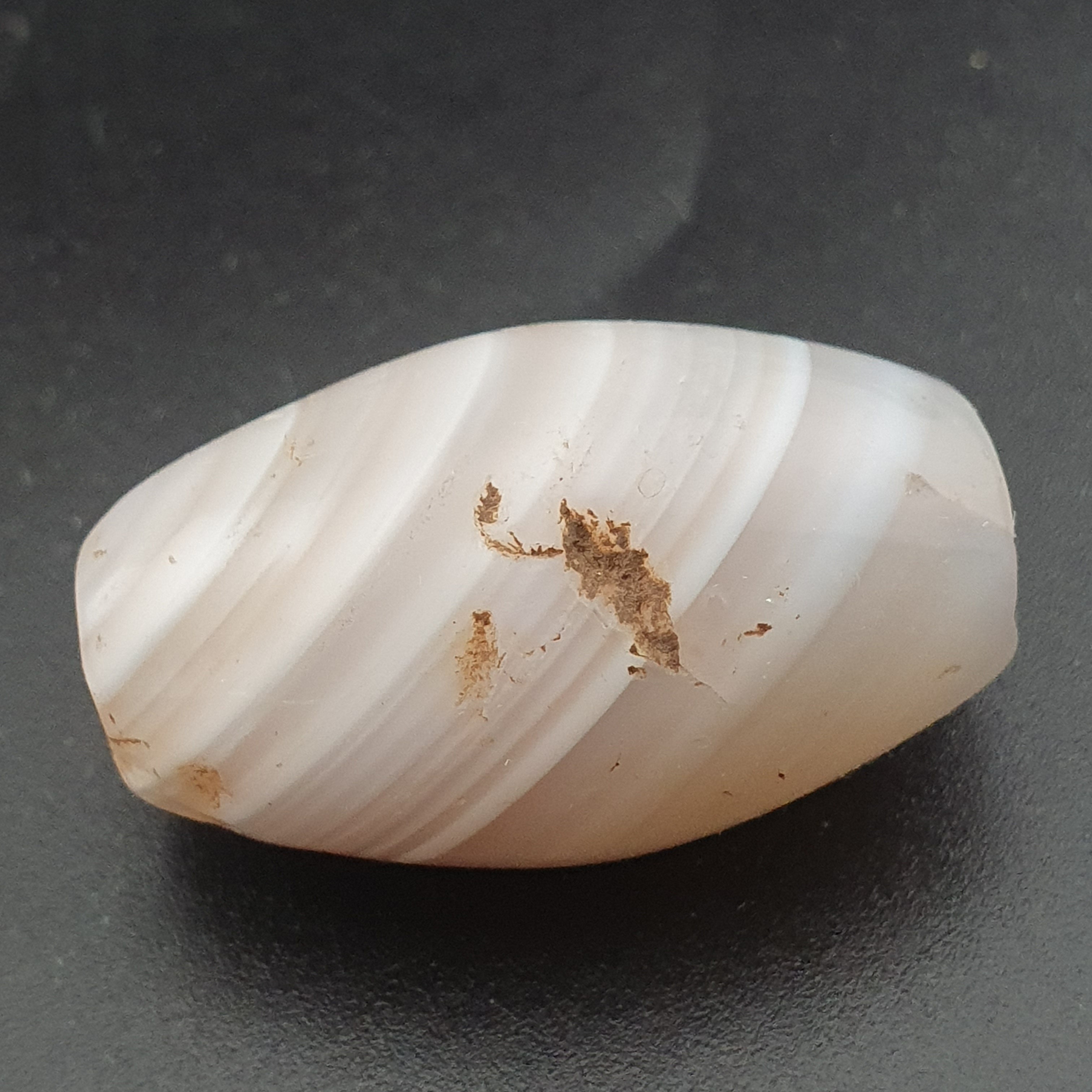 Ancient White Suliemani Agate Bead Amulet