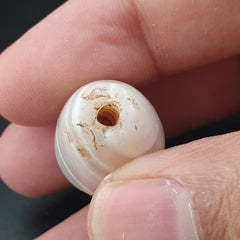 Ancient White Suliemani Agate Bead Amulet