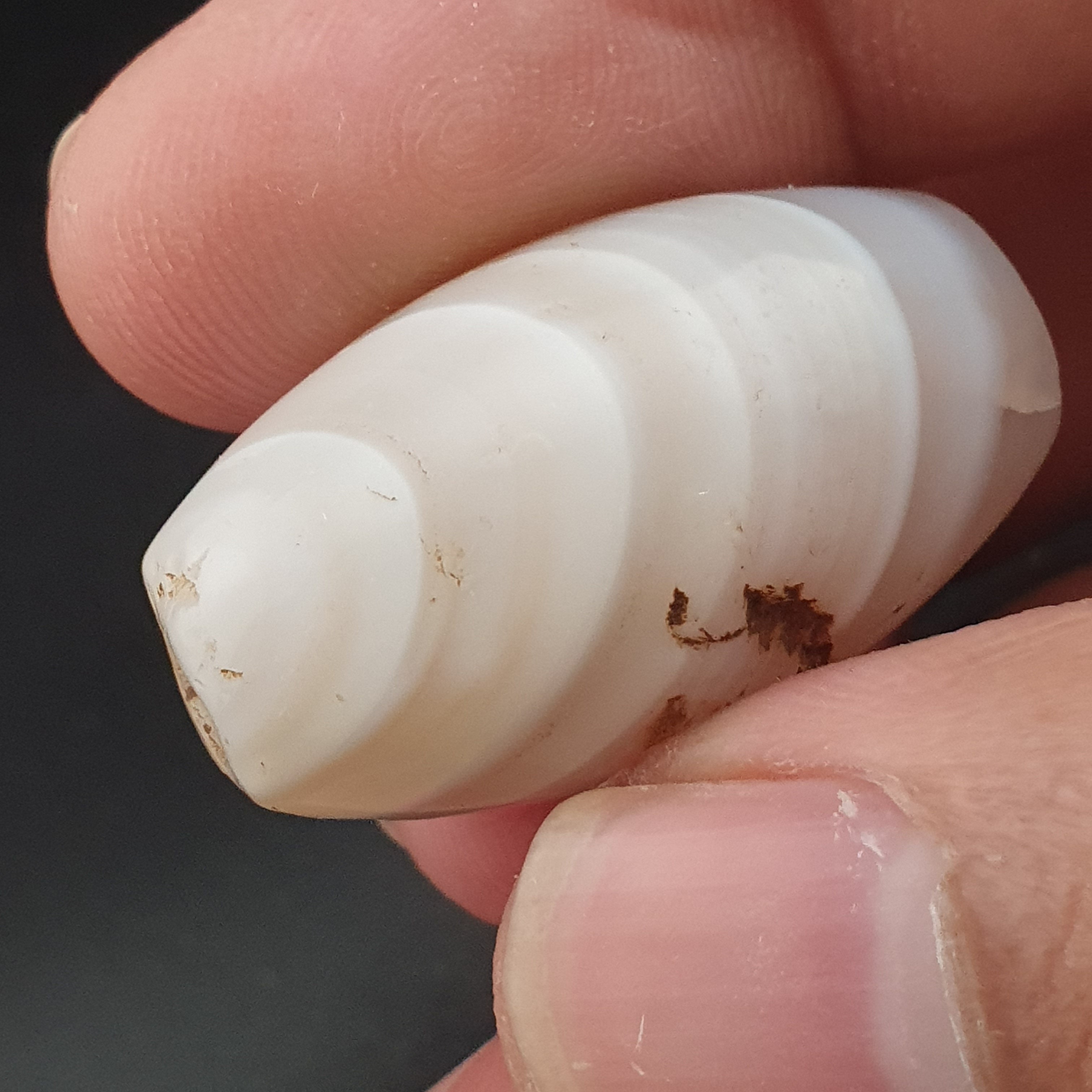 Ancient White Suliemani Agate Bead Amulet