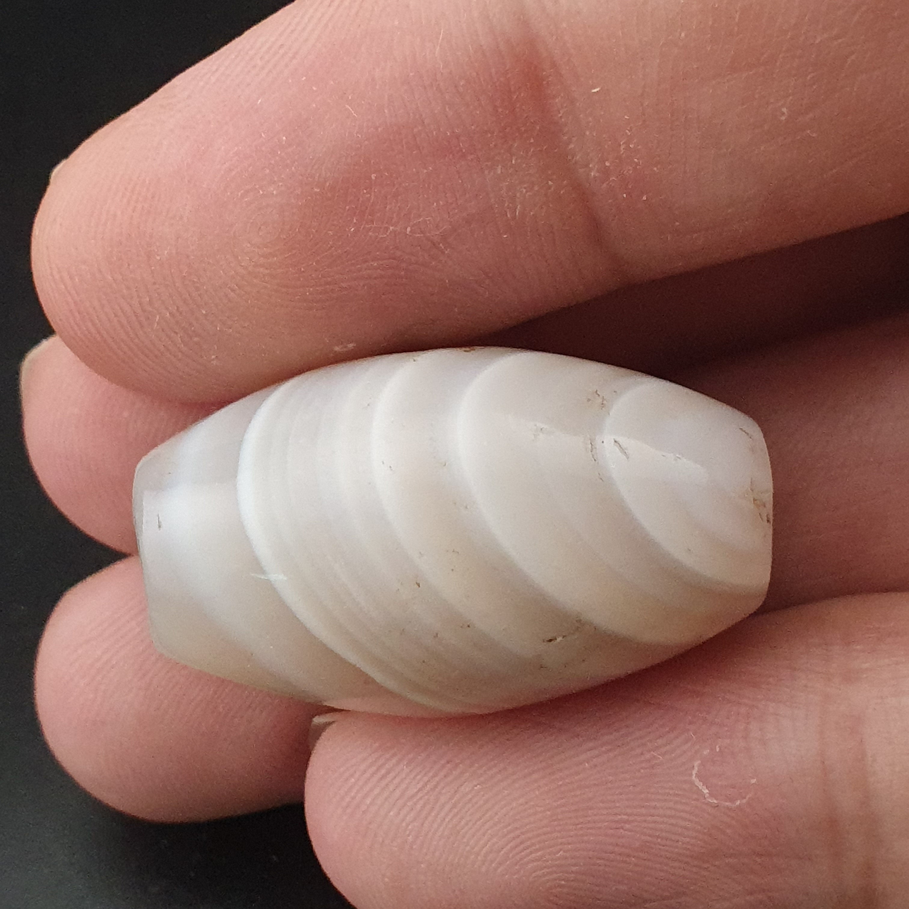 Ancient White Suliemani Agate Bead Amulet