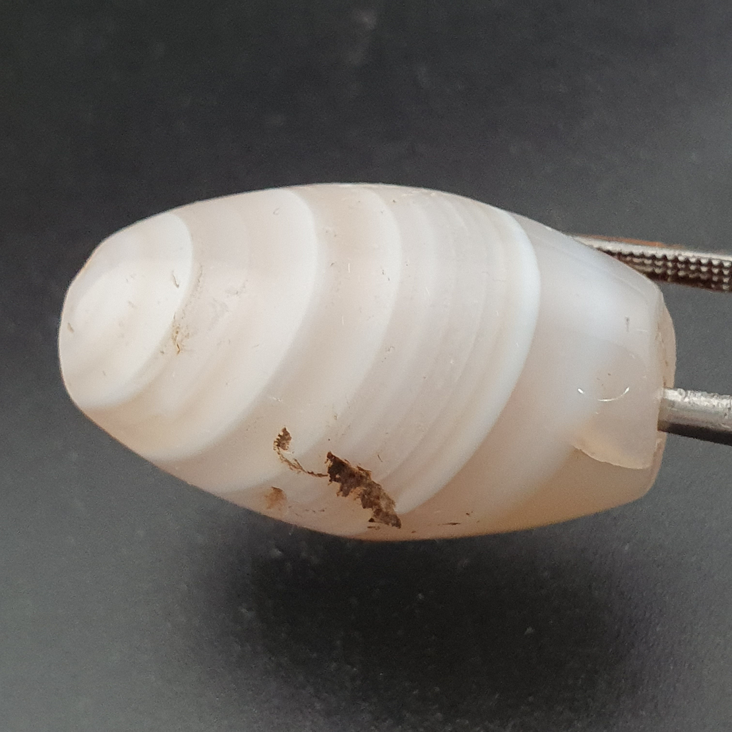 Ancient White Suliemani Agate Bead Amulet