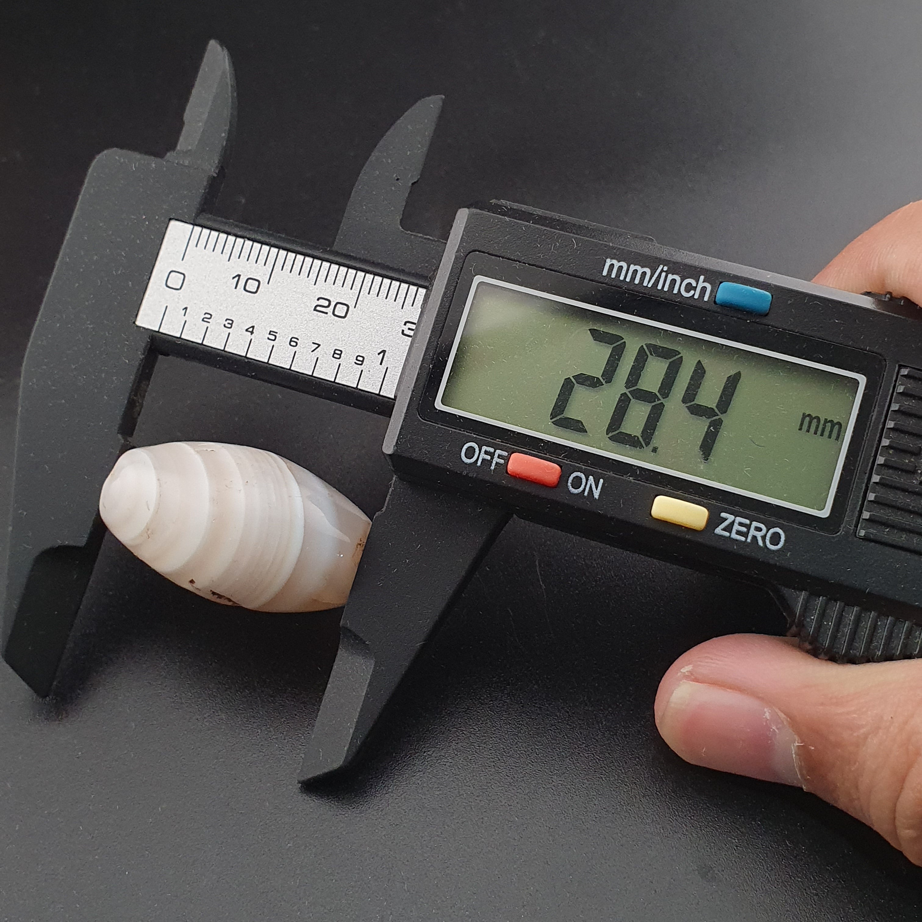 Ancient White Suliemani Agate Bead Amulet