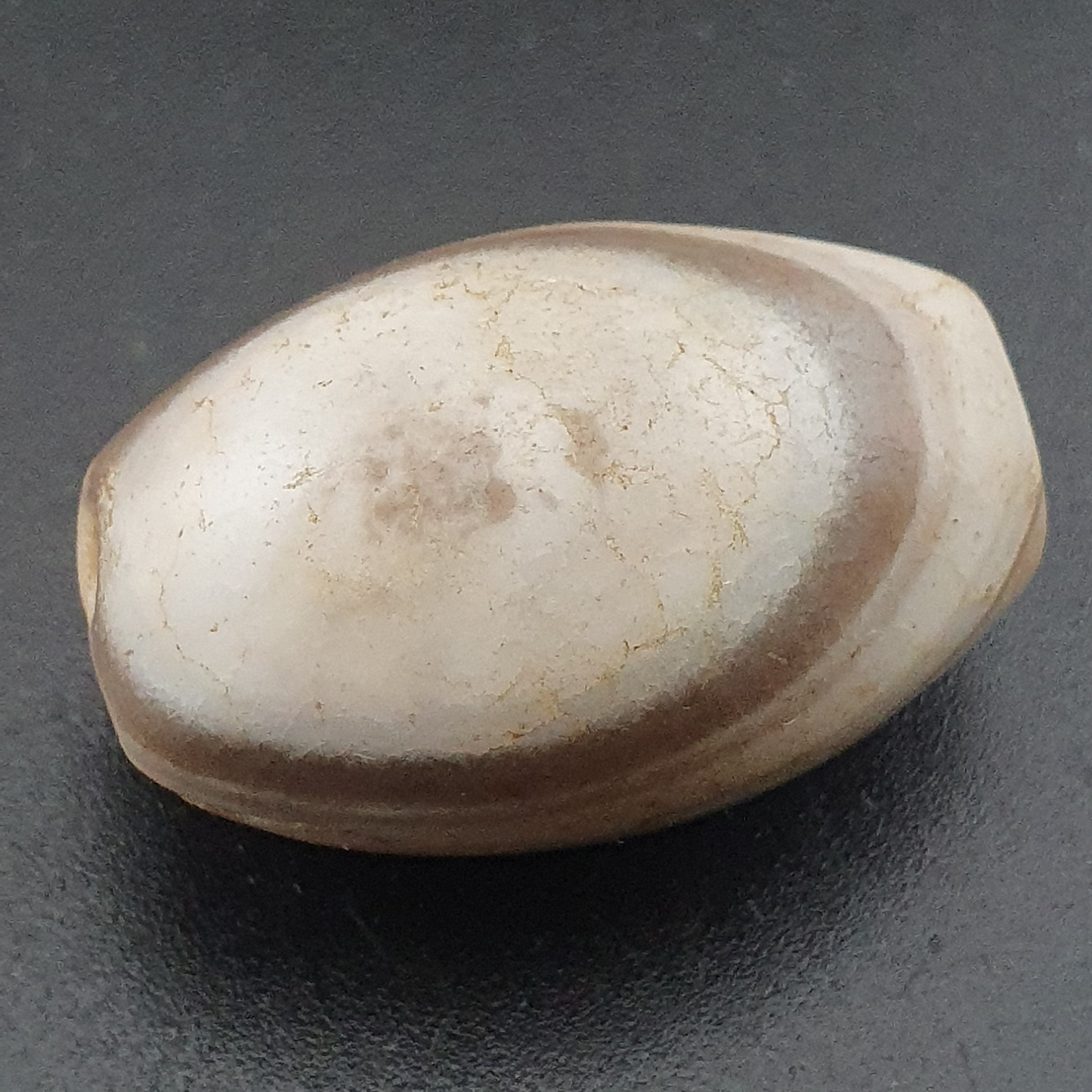 Ancient White Suliemani Eye Agate Bead Amulet