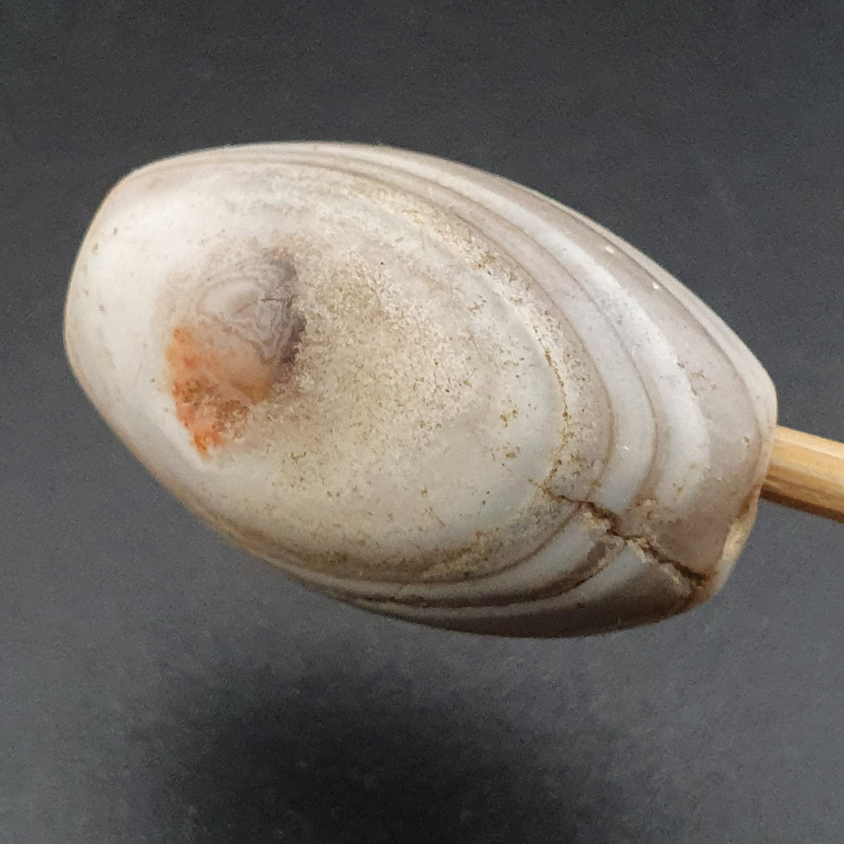 Ancient White Suliemani Eye Agate Bead Amulet