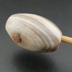 Ancient White Suliemani Eye Agate Bead Amulet