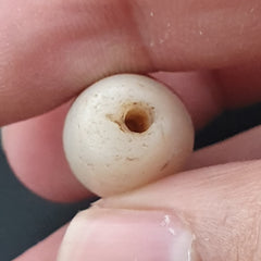 Ancient Natural Pattern White Agate Bead Amulet