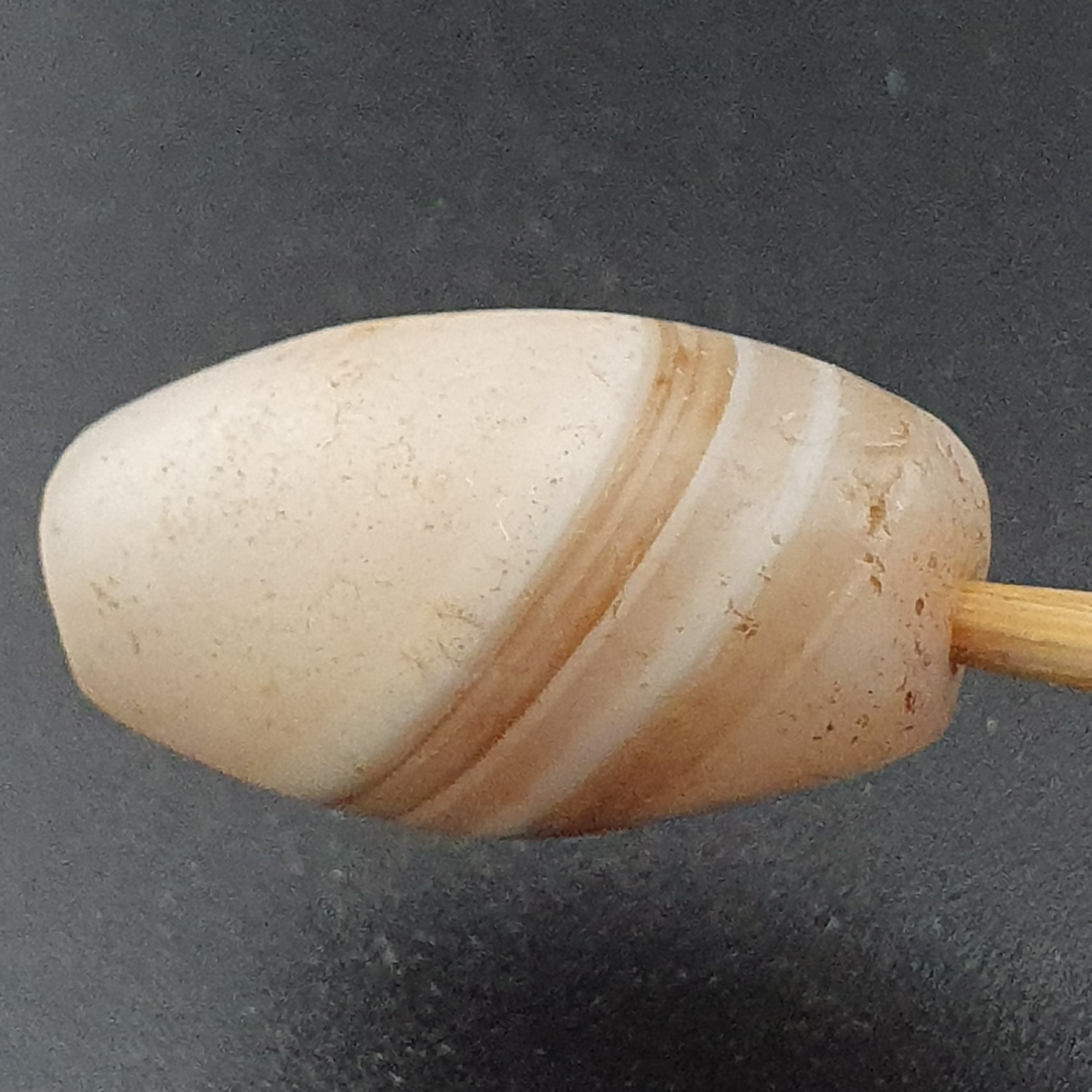Ancient Natural Pattern White Agate Bead Amulet