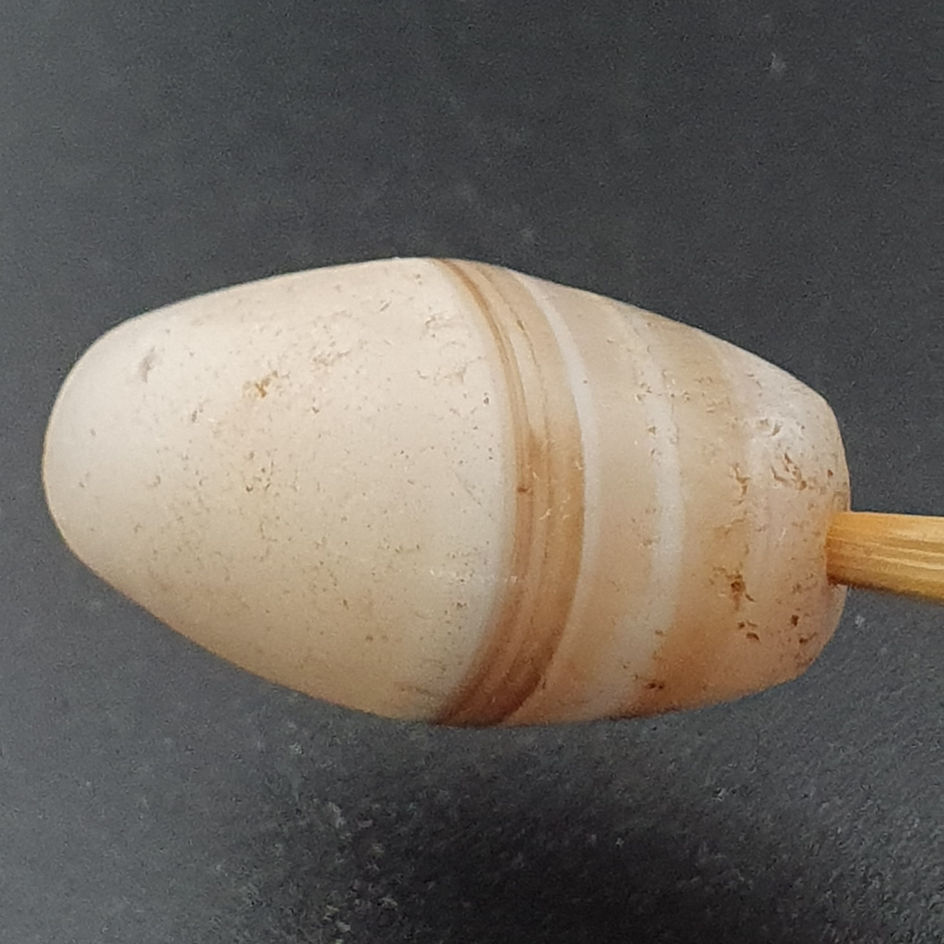 Ancient Natural Pattern White Agate Bead Amulet