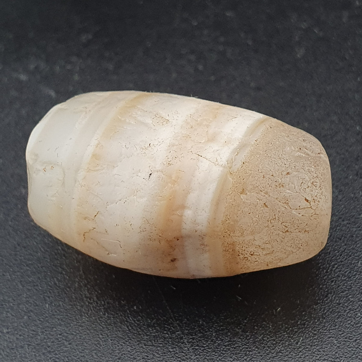 Ancient Natural Pattern White Old Agate Bead Amulet