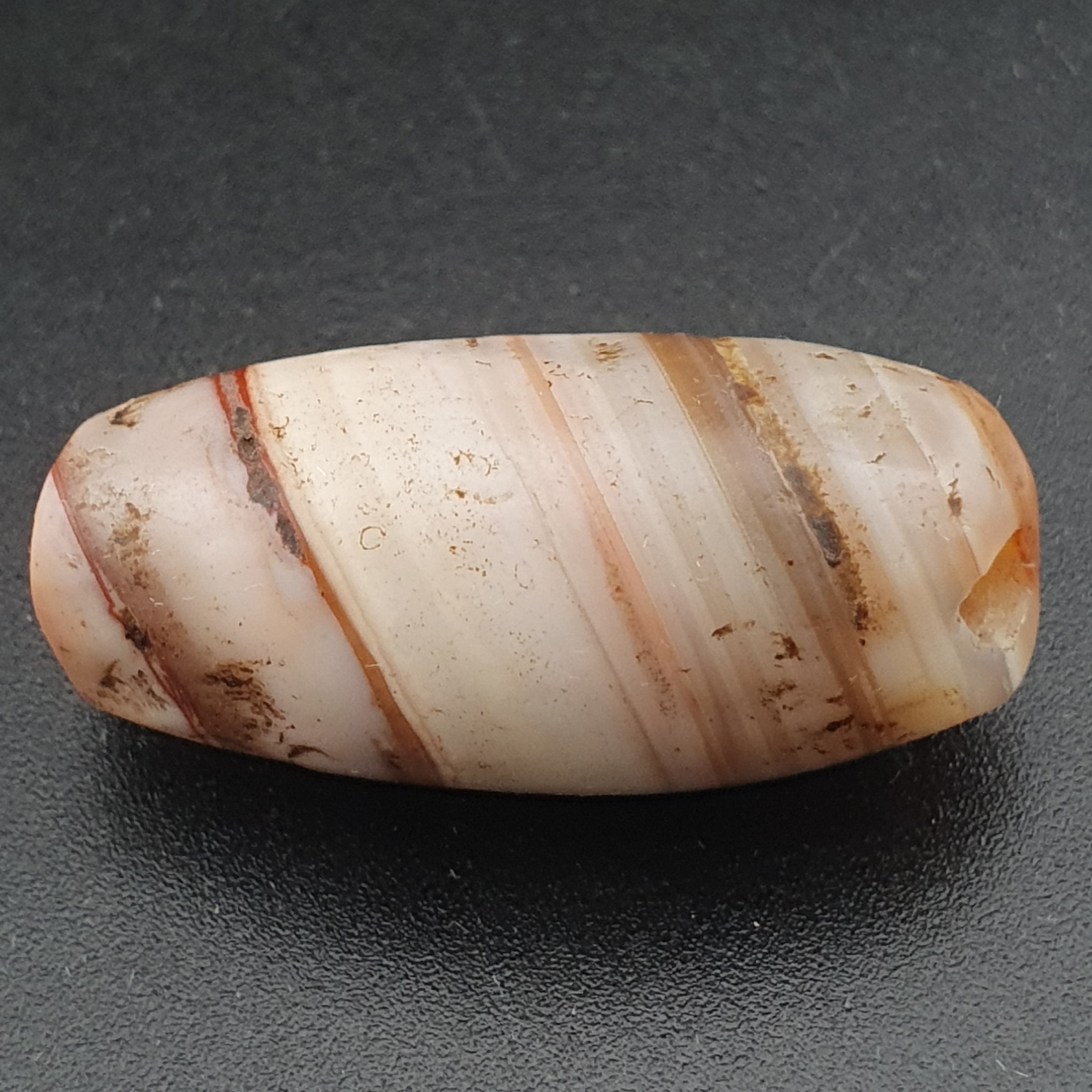 Rare Ancient Natural Stripe Pattern Eye Agate Bead Amulet